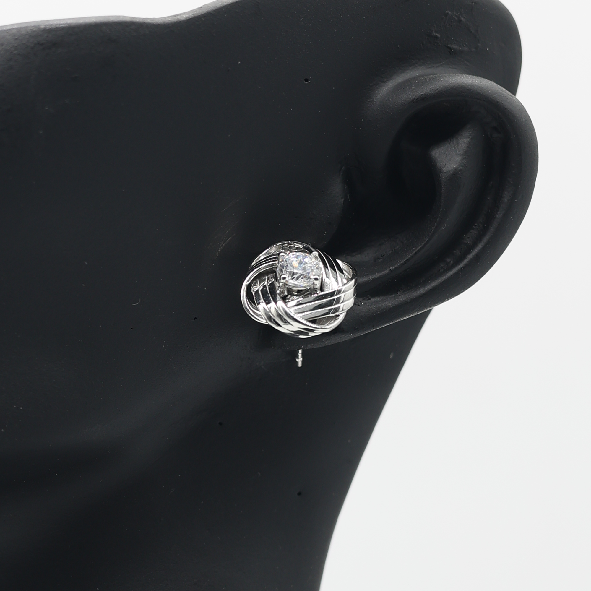 Sterling Silver Knot Stud Earrings
