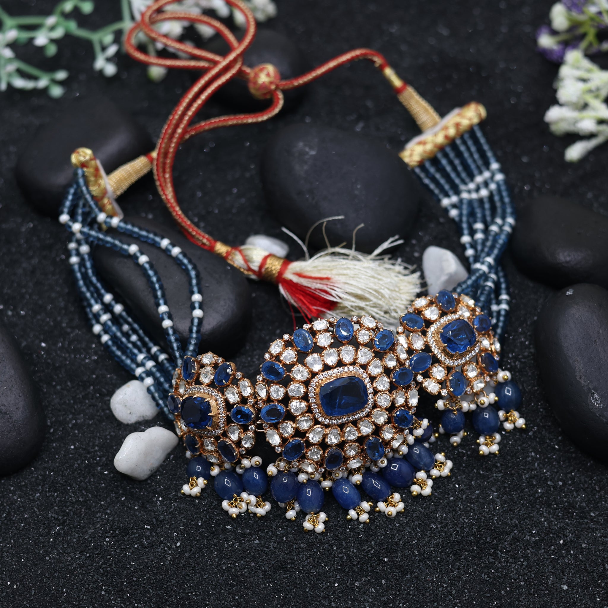 Royal Blue Sapphire Bridal Choker