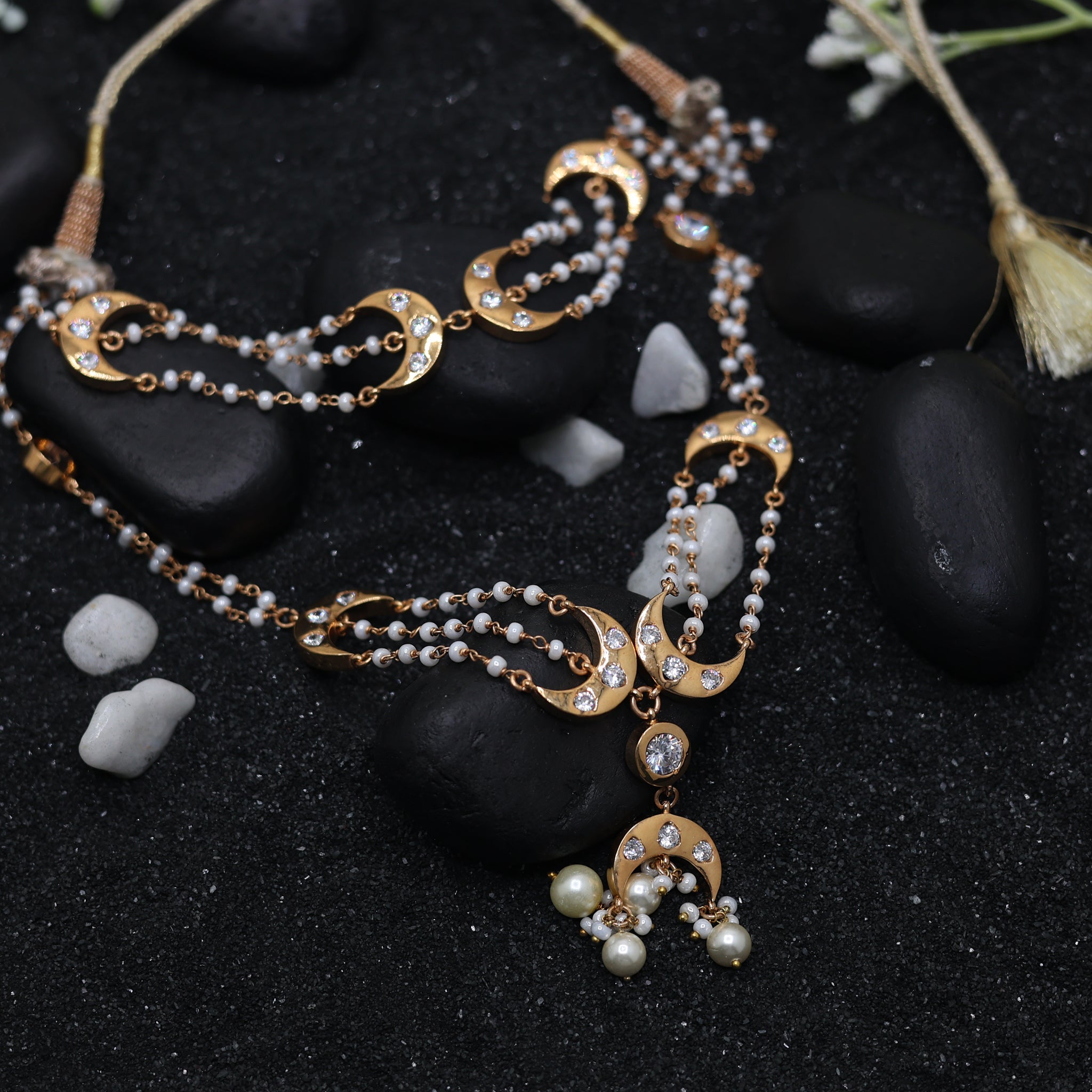 Multi Layered Crescent Moon Necklace