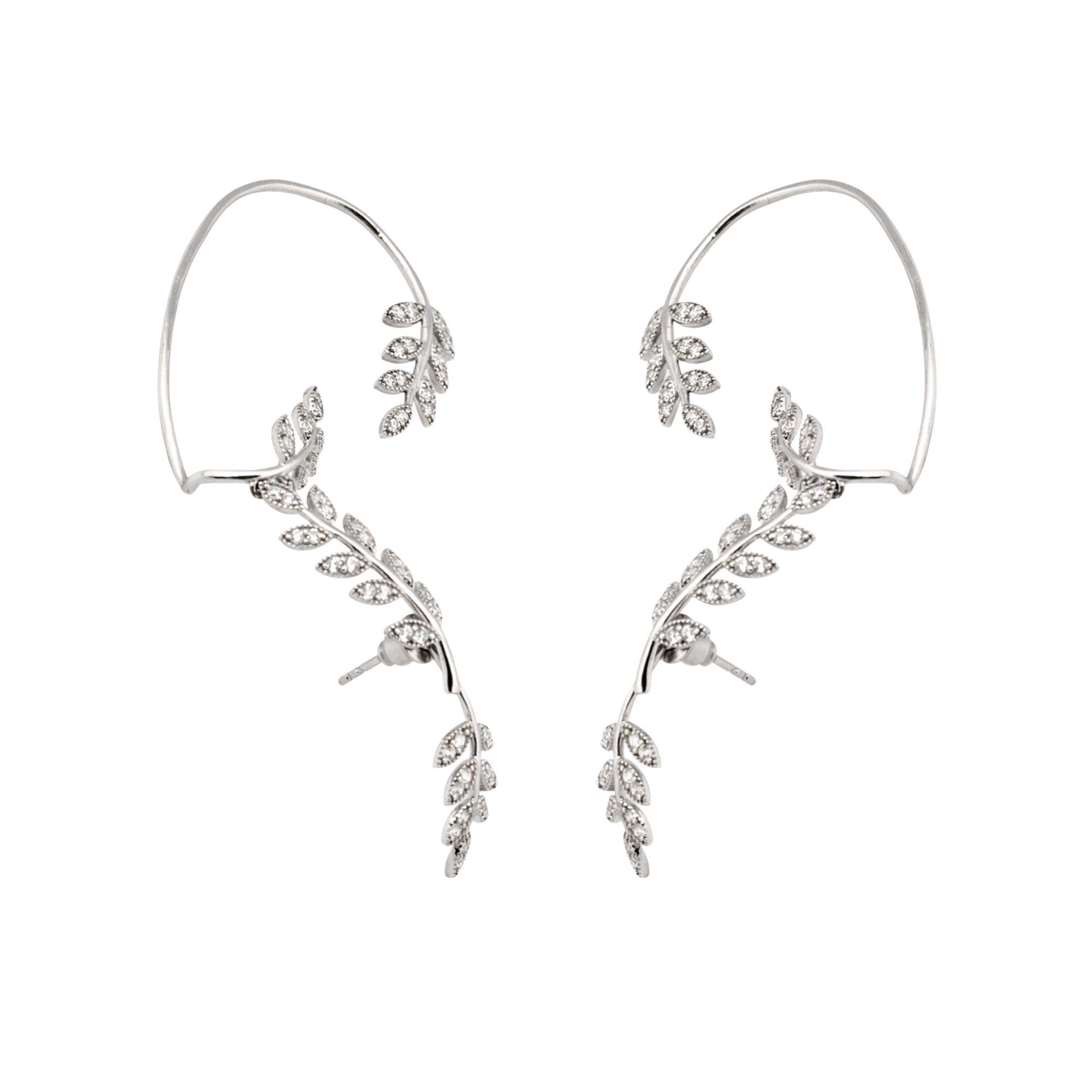 Sterling Silver Leaf Earrings