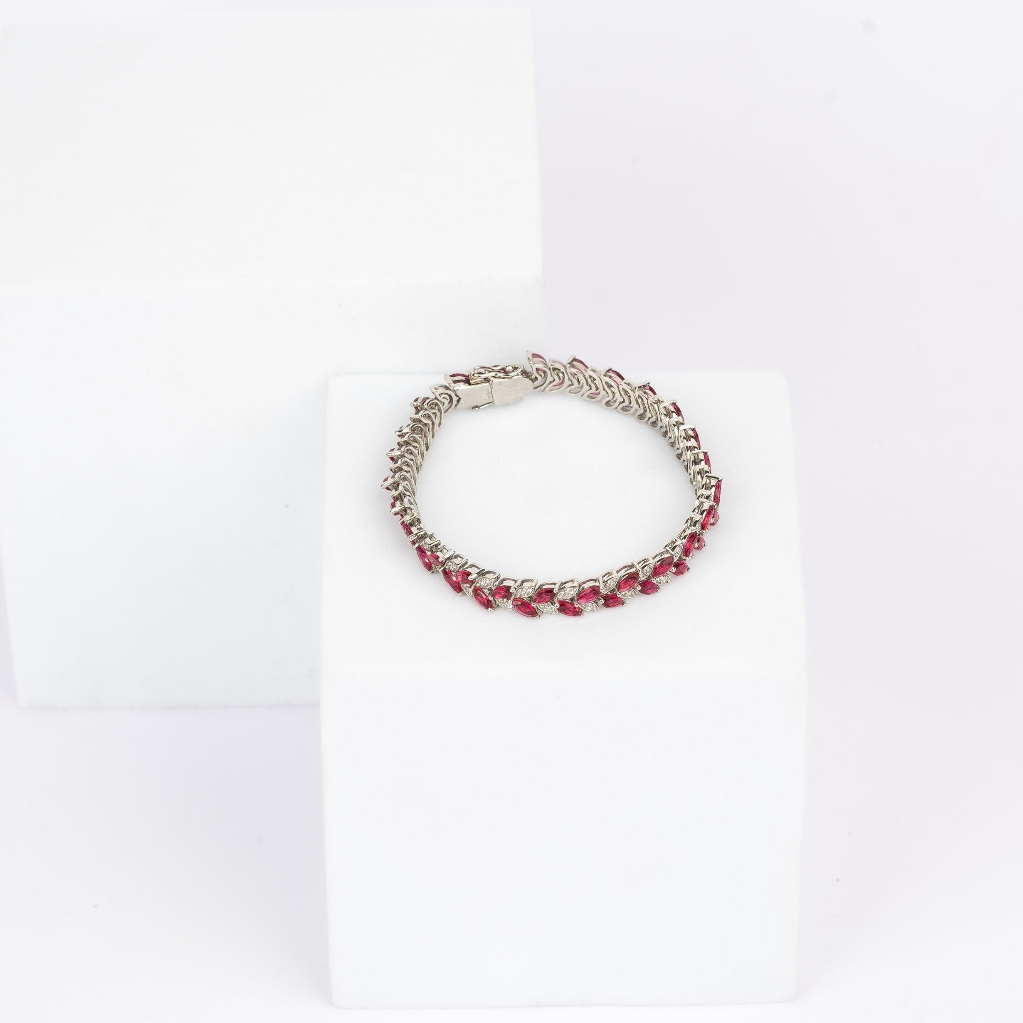 Lab Ruby Marquise Bracelet