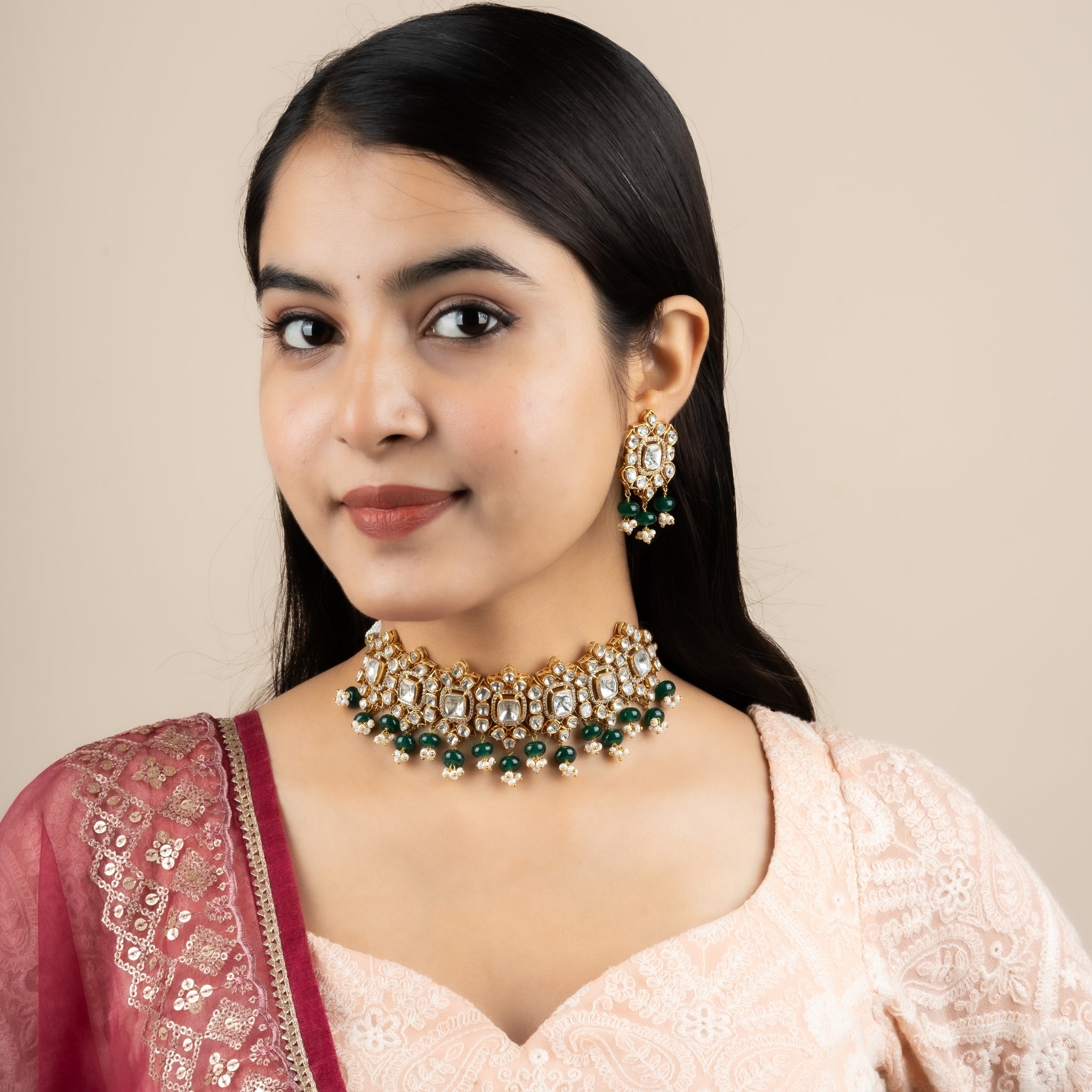 Traditional Polki Necklace Set