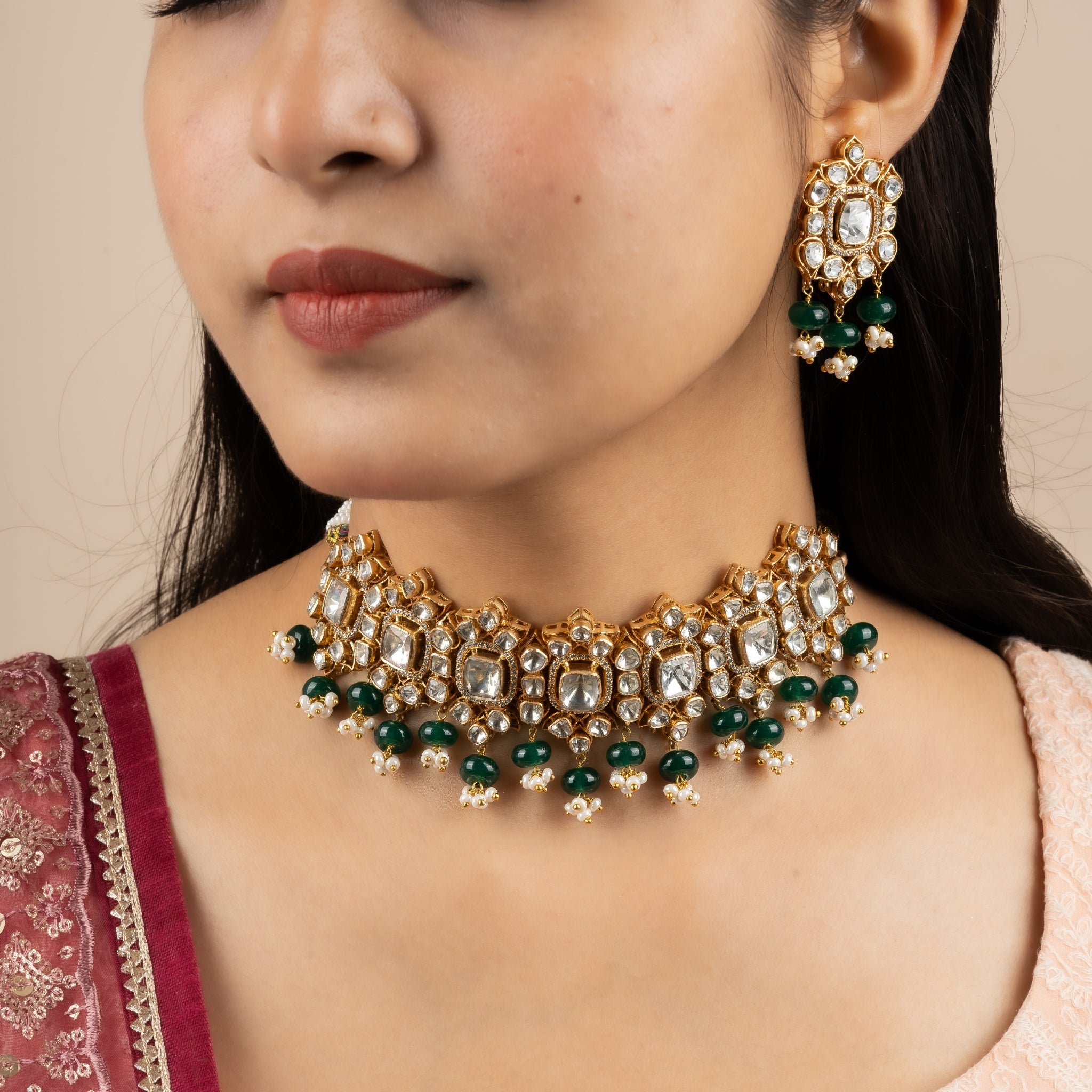 Traditional Polki Necklace Set