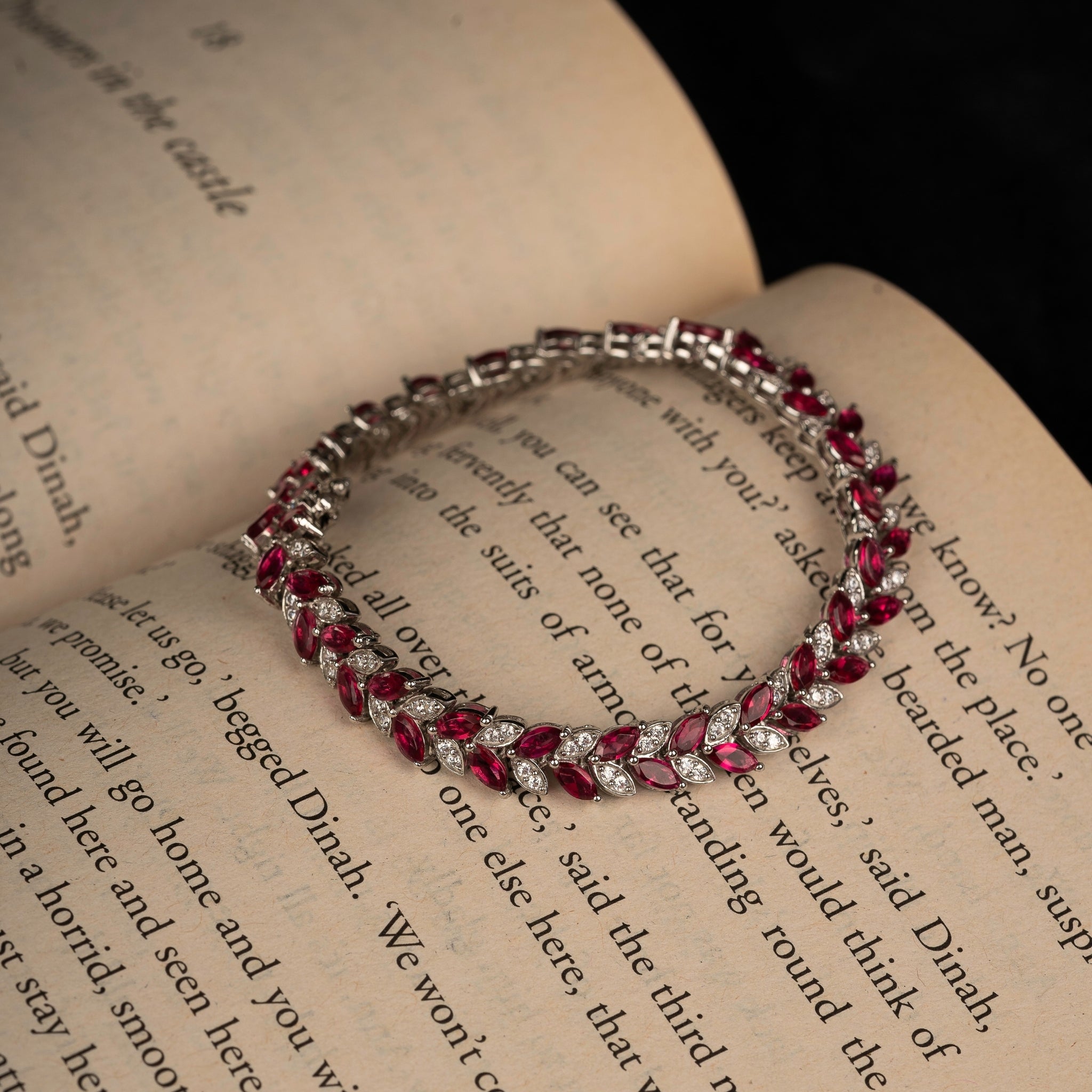 Lab Ruby Marquise Bracelet