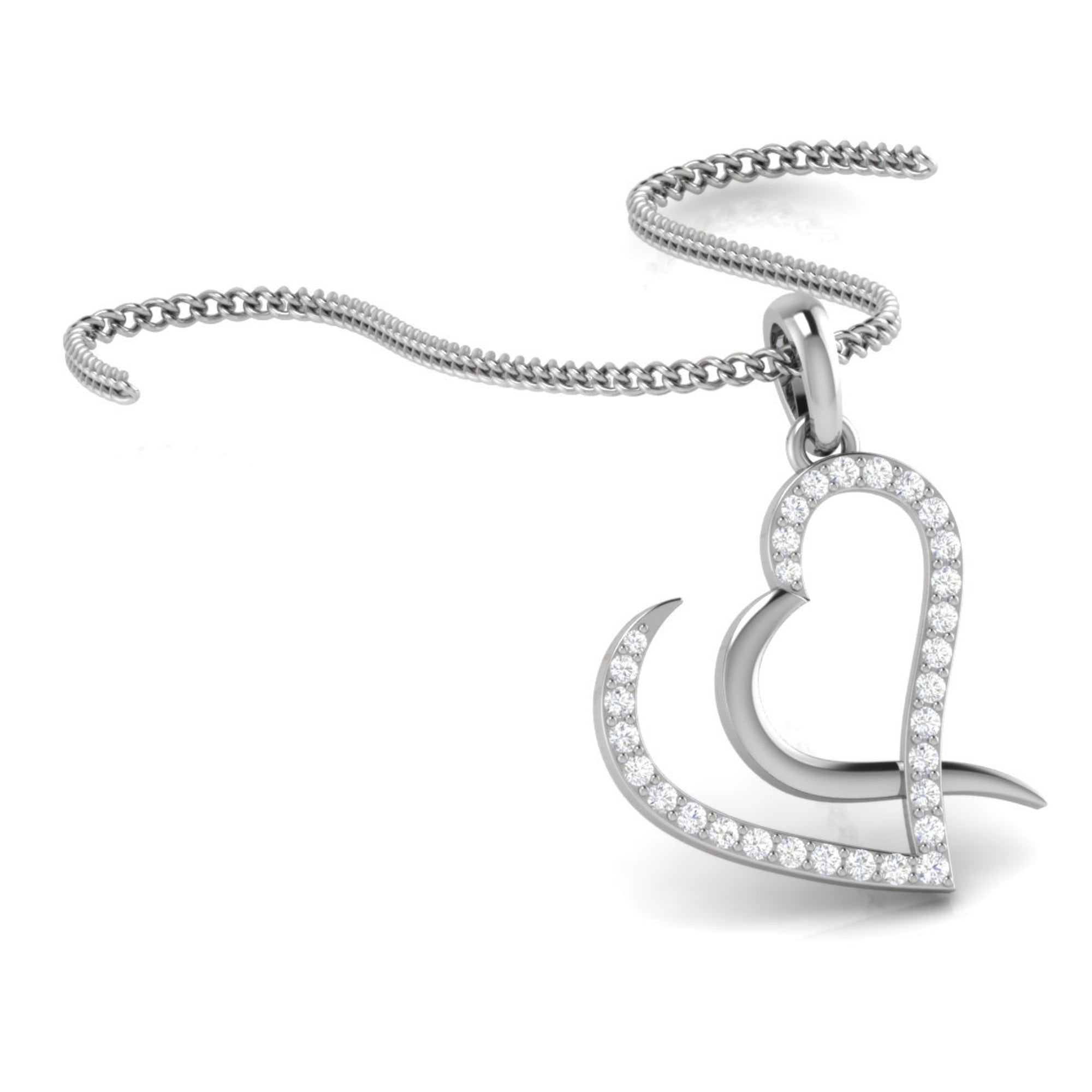 Sparkling Open Heart Pendant