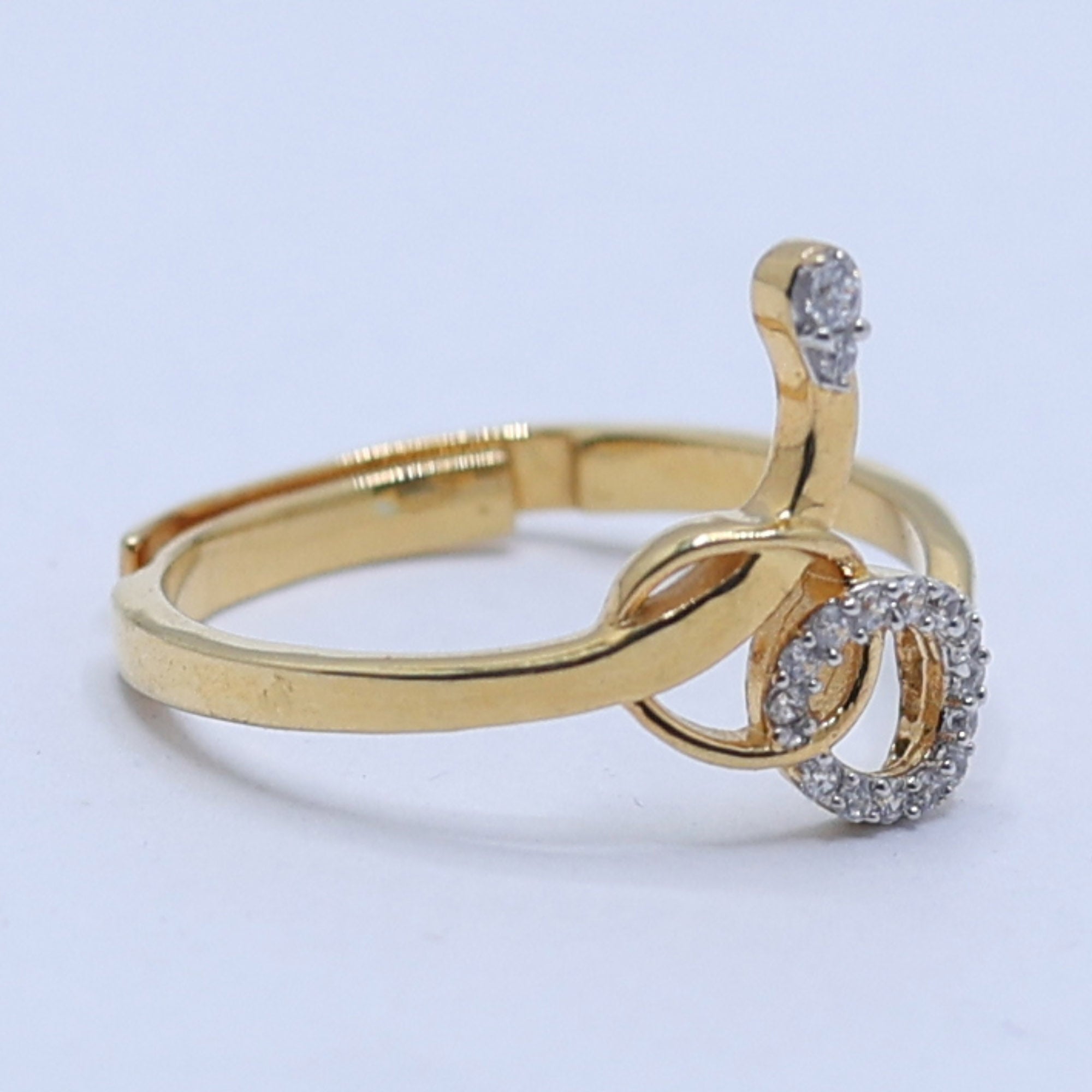 Double Loop Diamond Stylish Ring