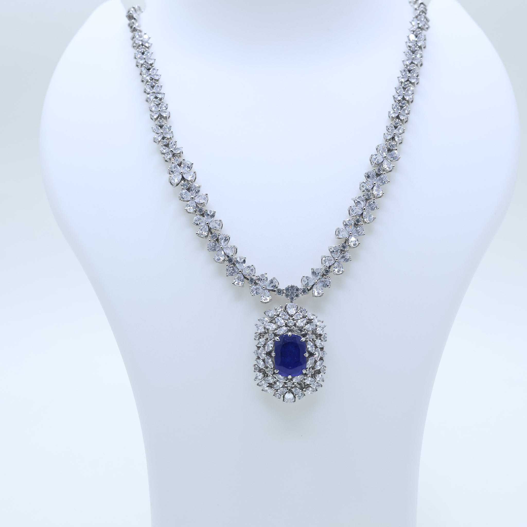 Royal Blue Sapphire Statement Necklace