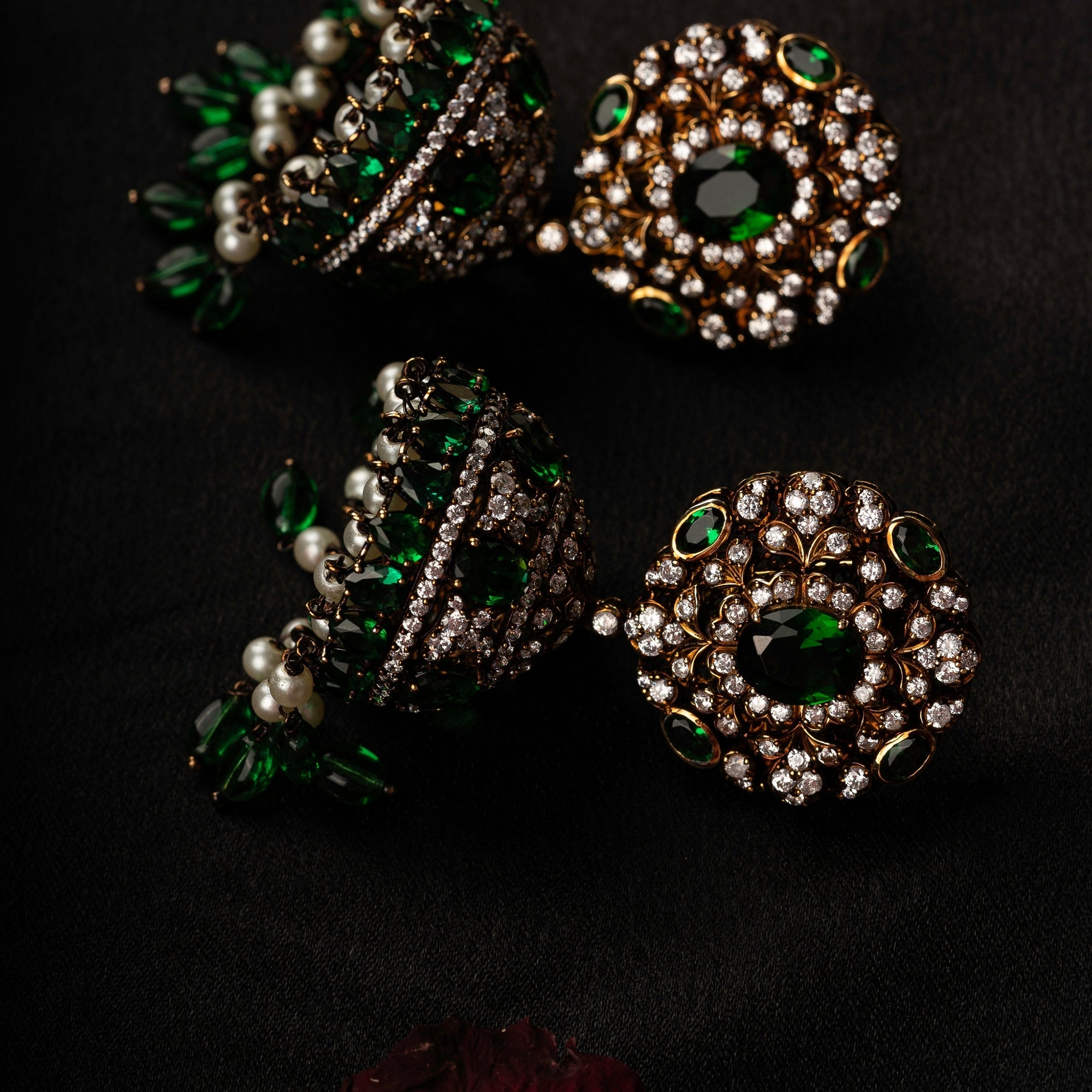 Royal Antique Gold Jhumka Earrings