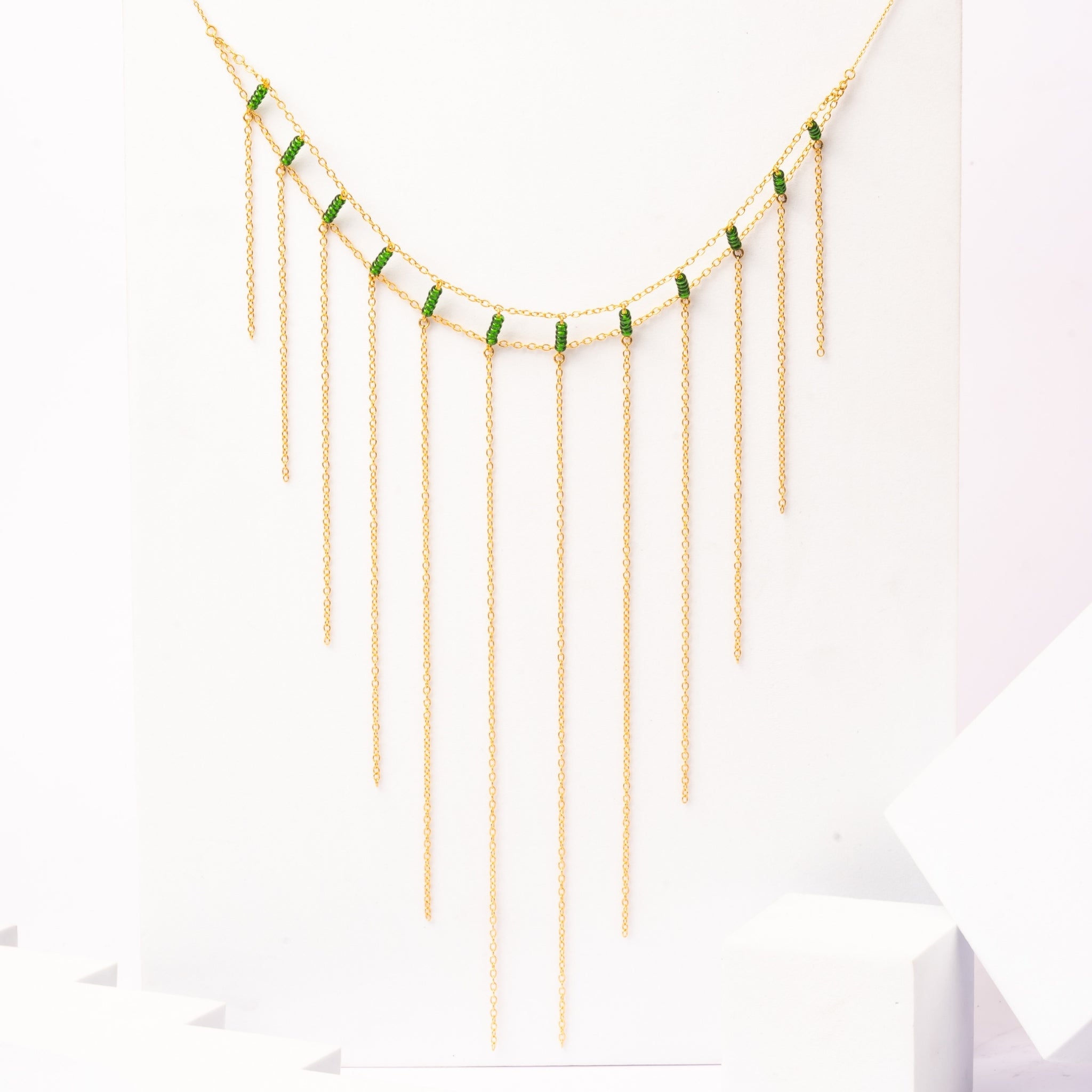 Emerald Waterfall Choker Necklace