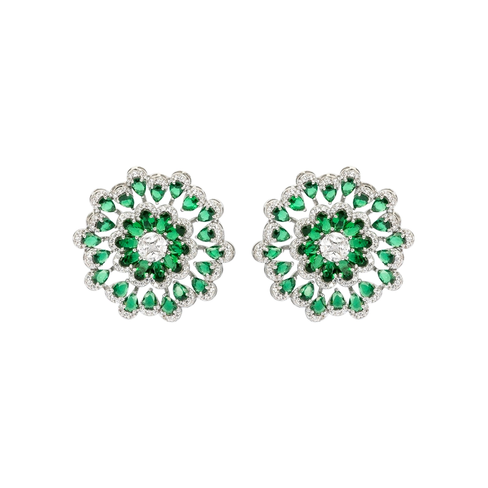 Emerald Vintage Inspired Stud Earring
