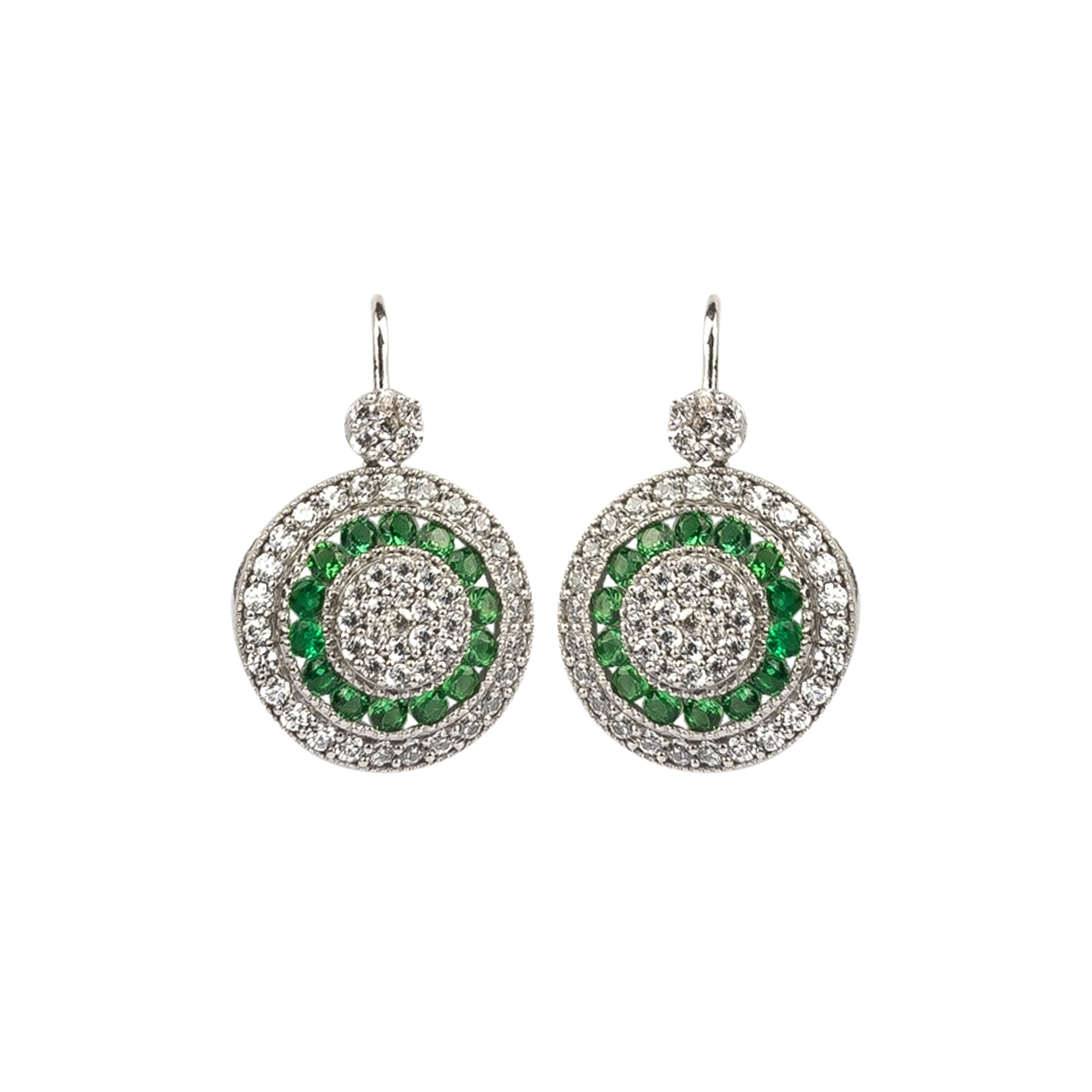 Emerald Halo Drop Earring