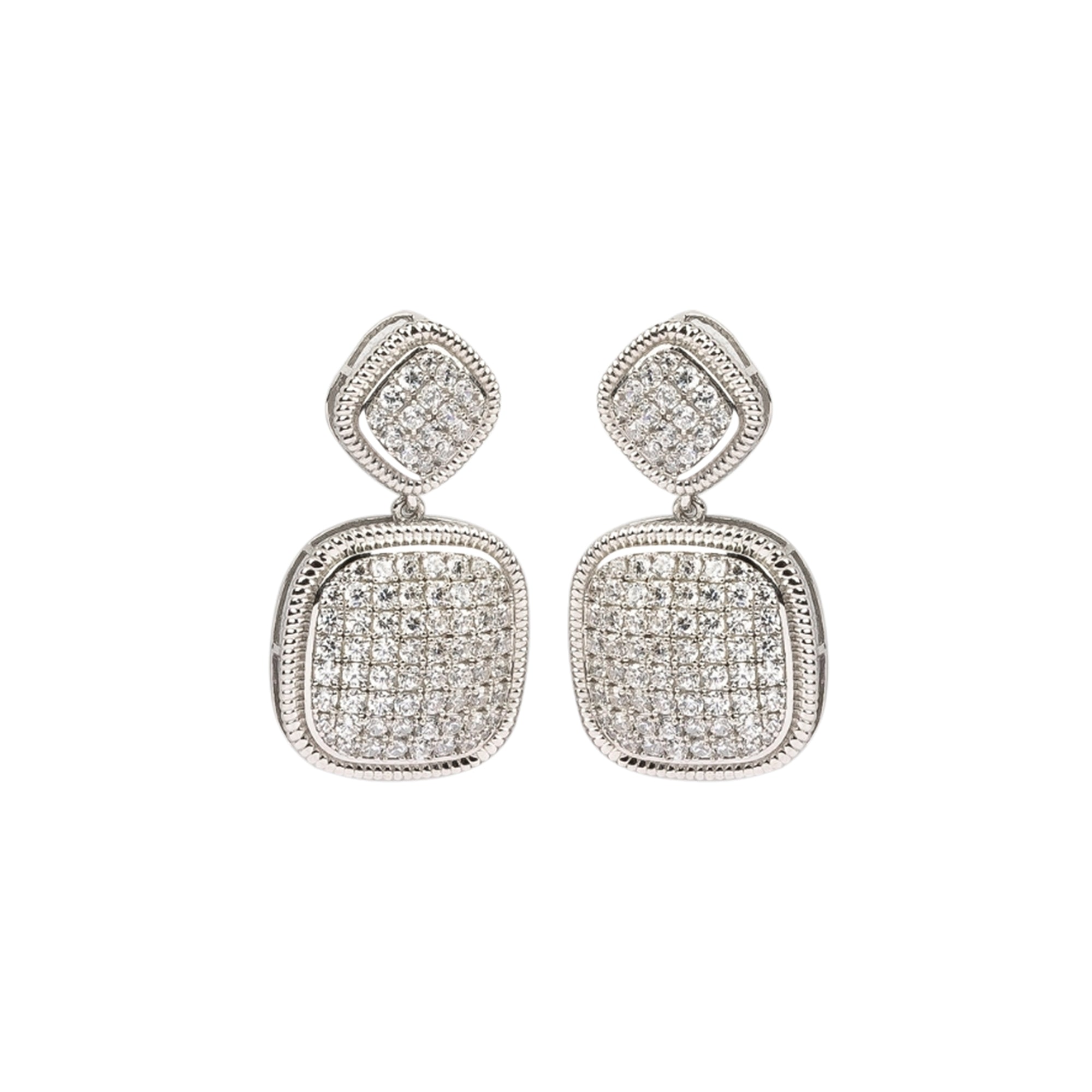 Vintage Cushion Drop Earrings