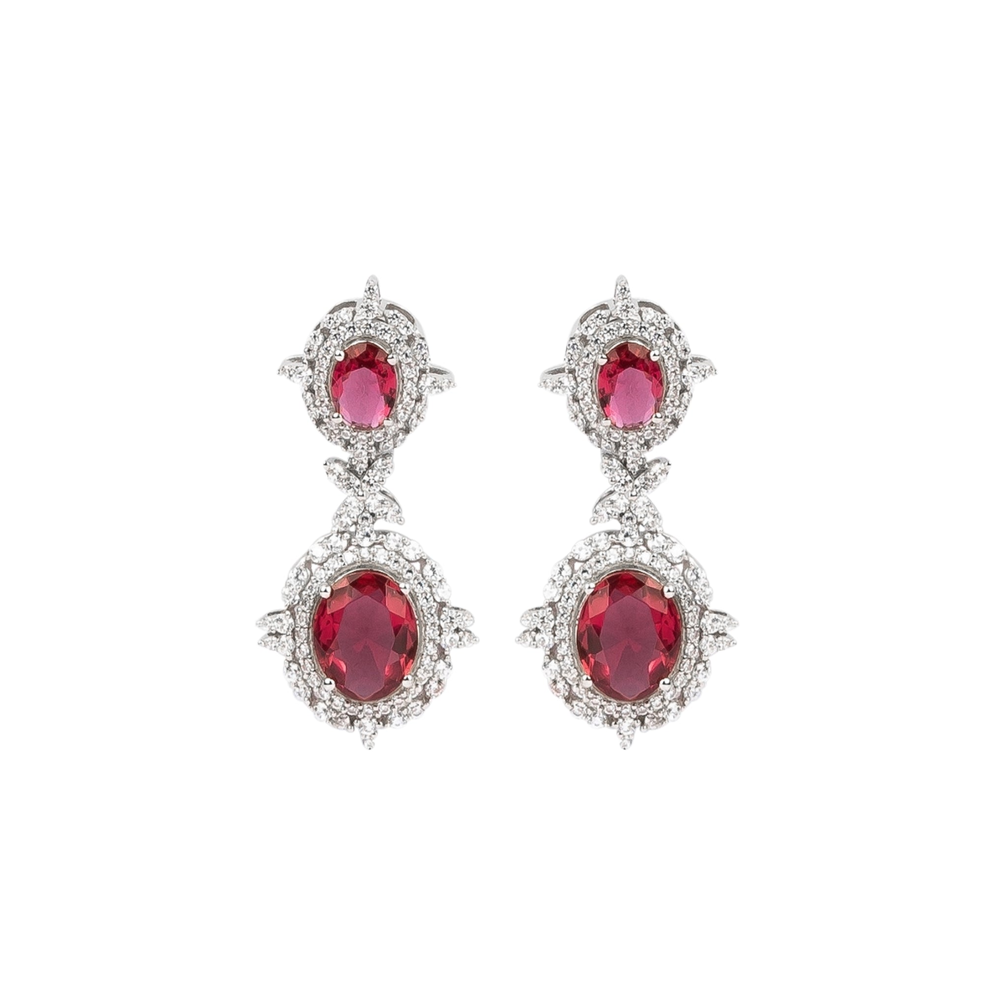 Royal Ruby Drop Earrings