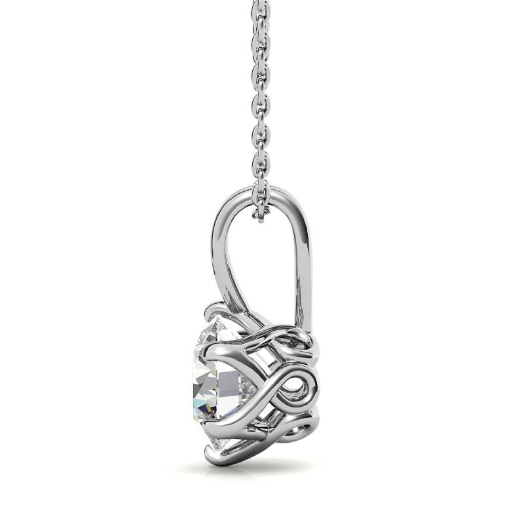 Round Cut Solitaire Pendant
