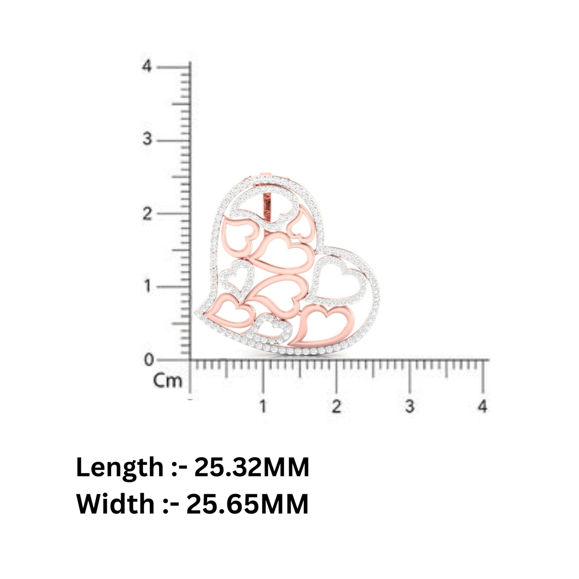 White Gold Multi Heart Pendant