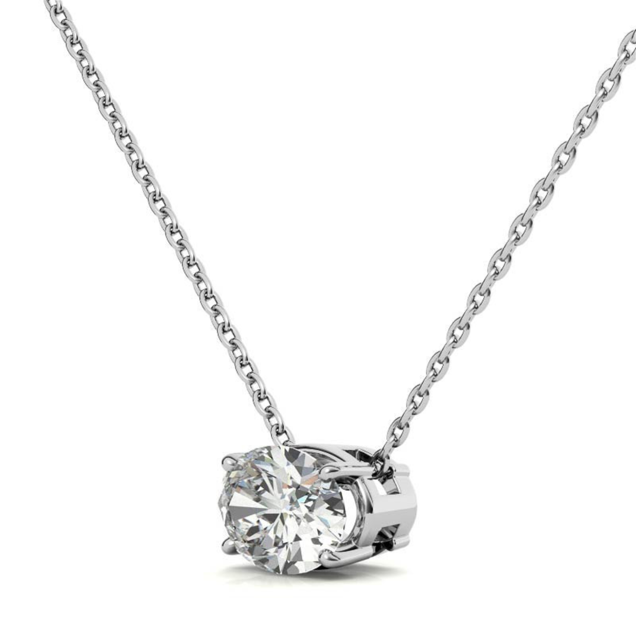 Sterling Silver Spark Solitaire Pendant