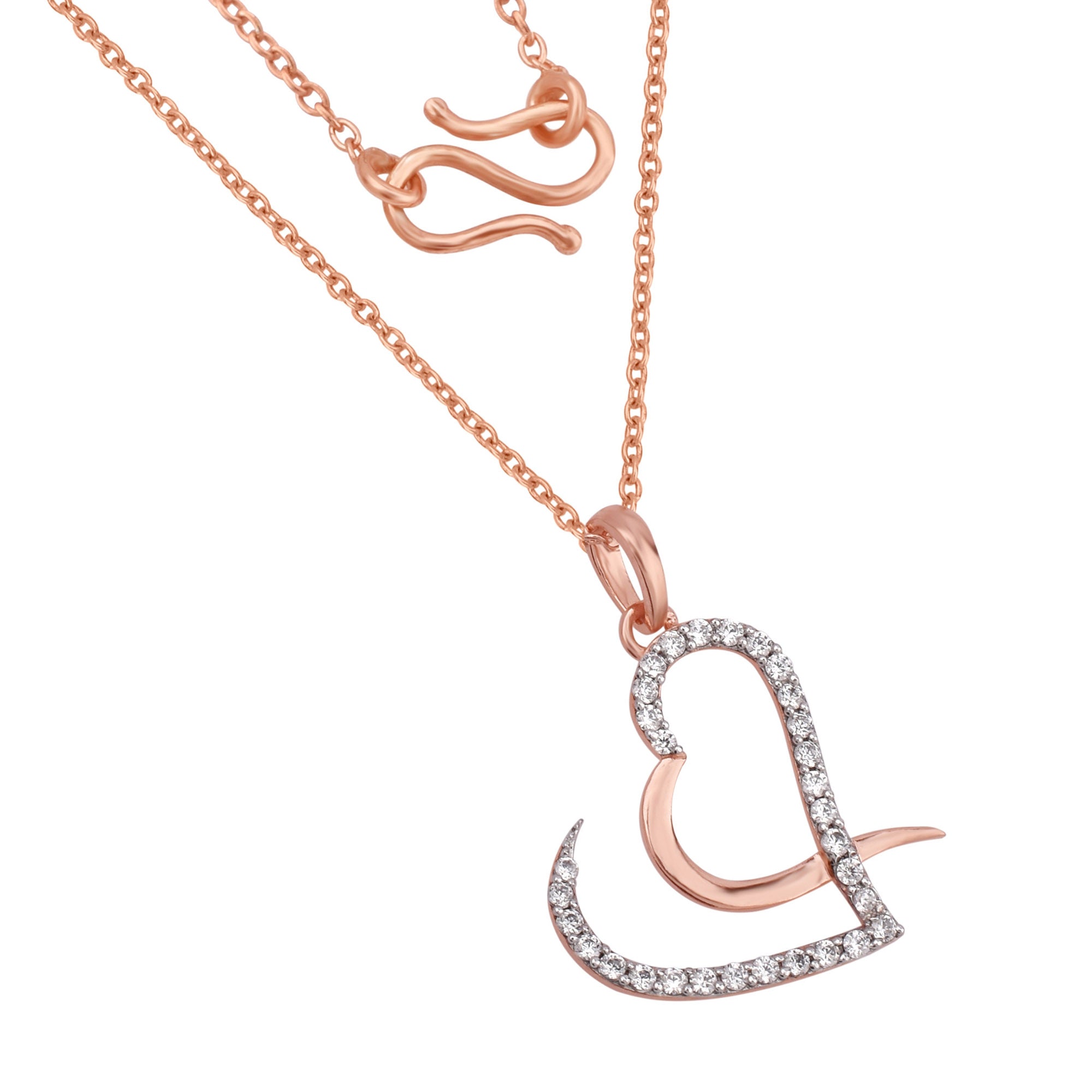 Open Heart Rose Gold Pendant