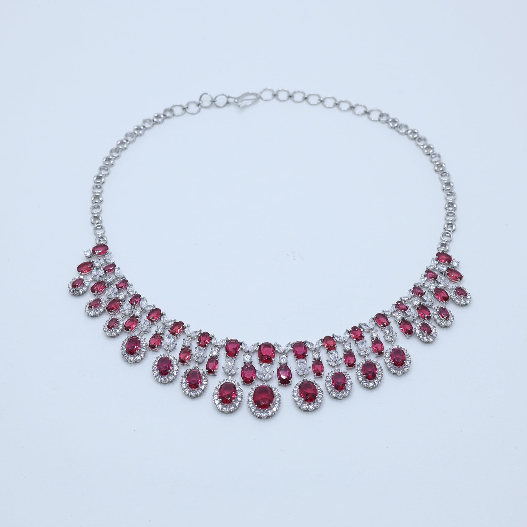 Grand Royal Style Oval Ruby Necklace