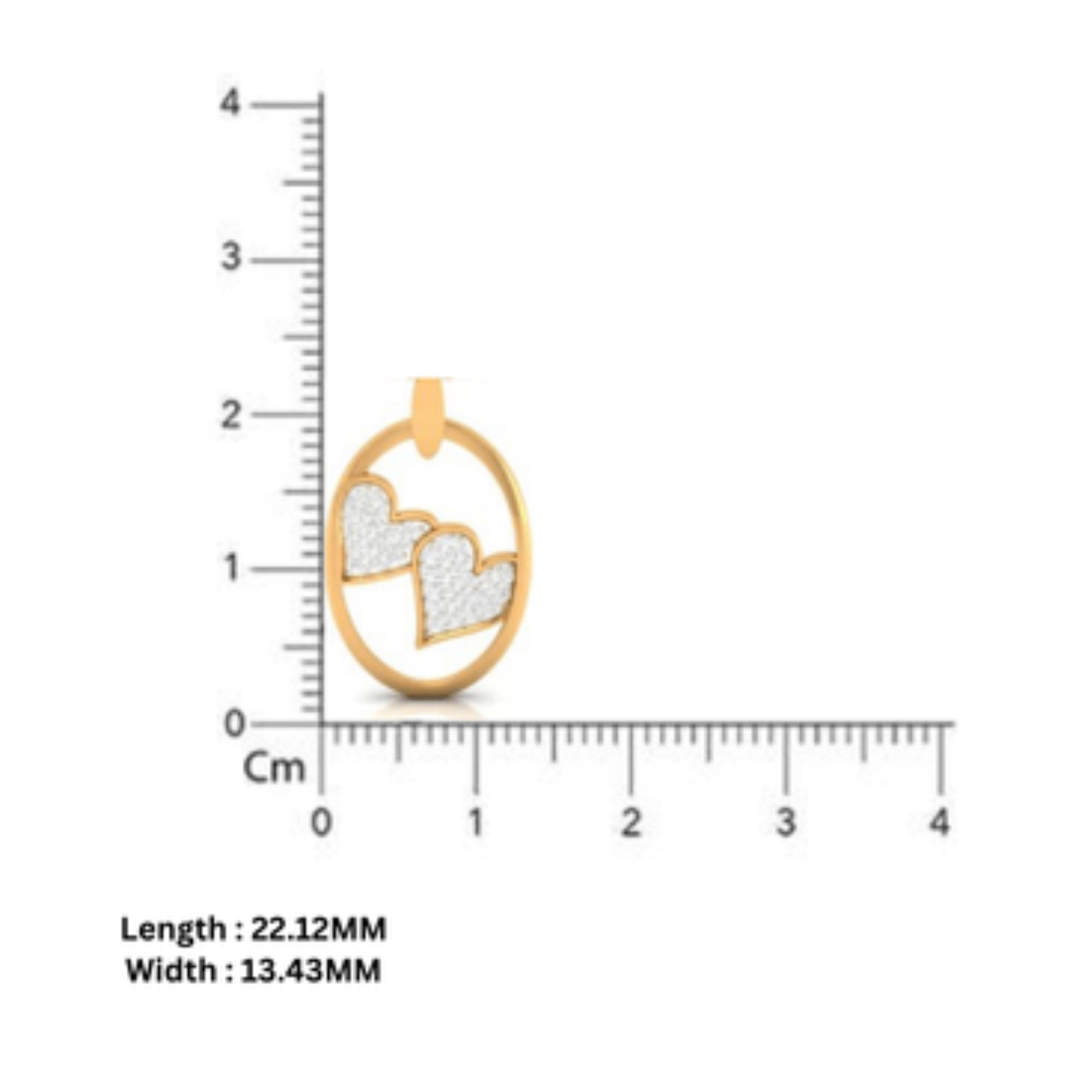 Twin Heart Pendant in Sterling Silver