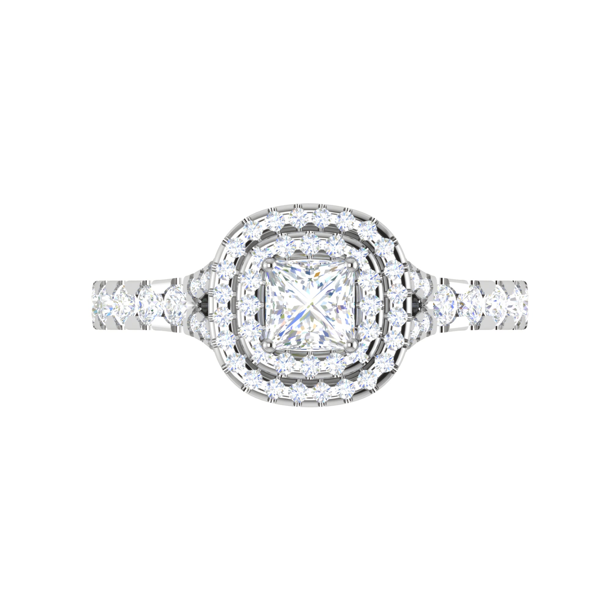 Princess Cut Double Halo Ring