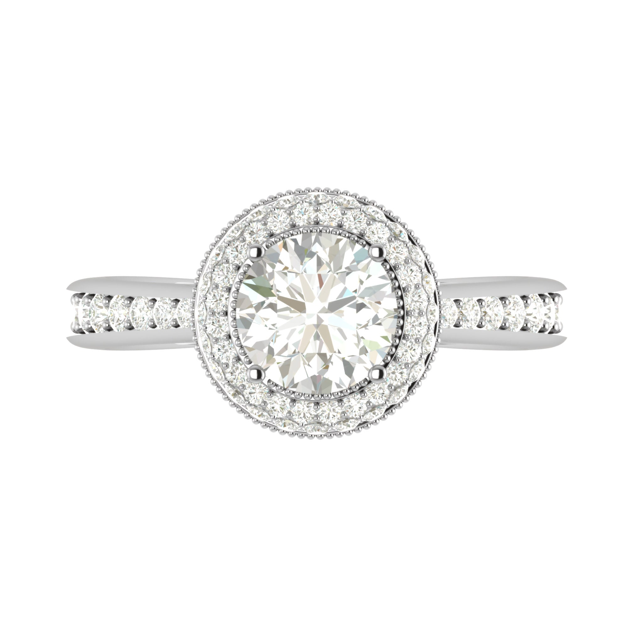 American Diamond Double Halo Ring