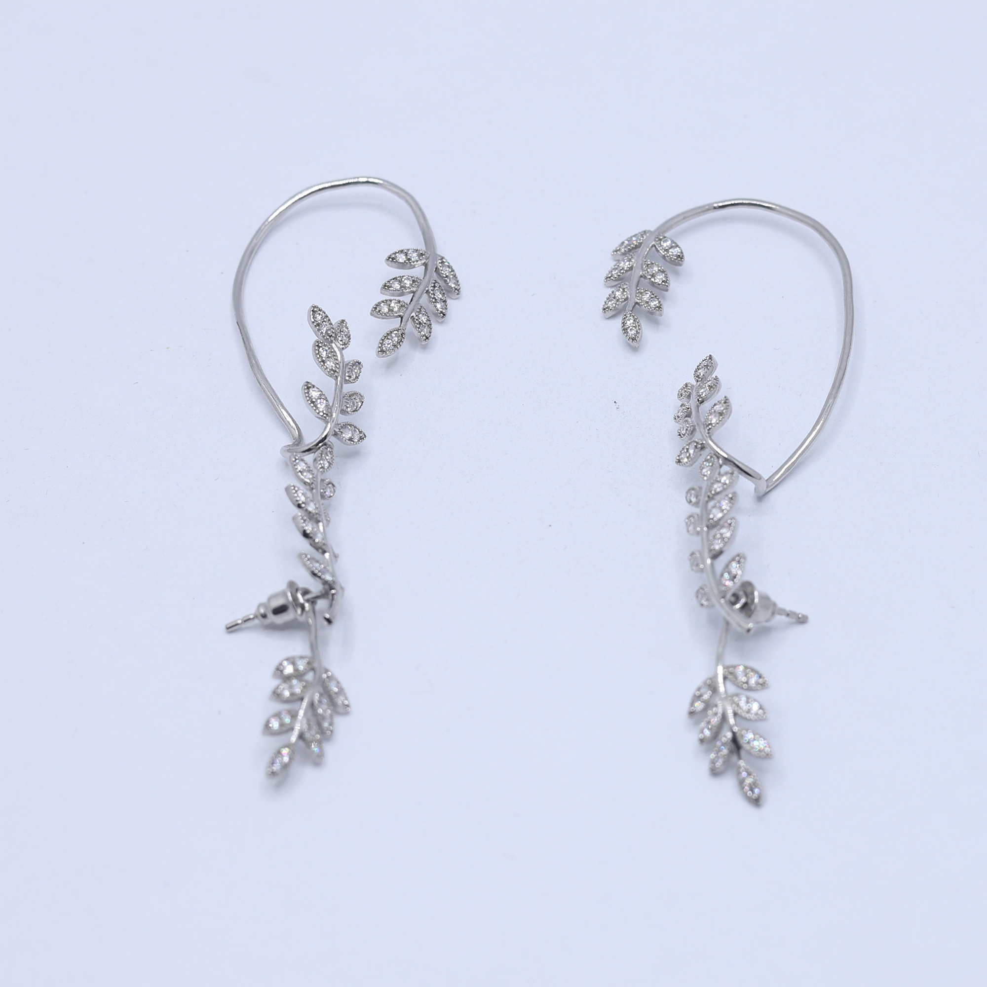 Sterling Silver Leaf Earrings