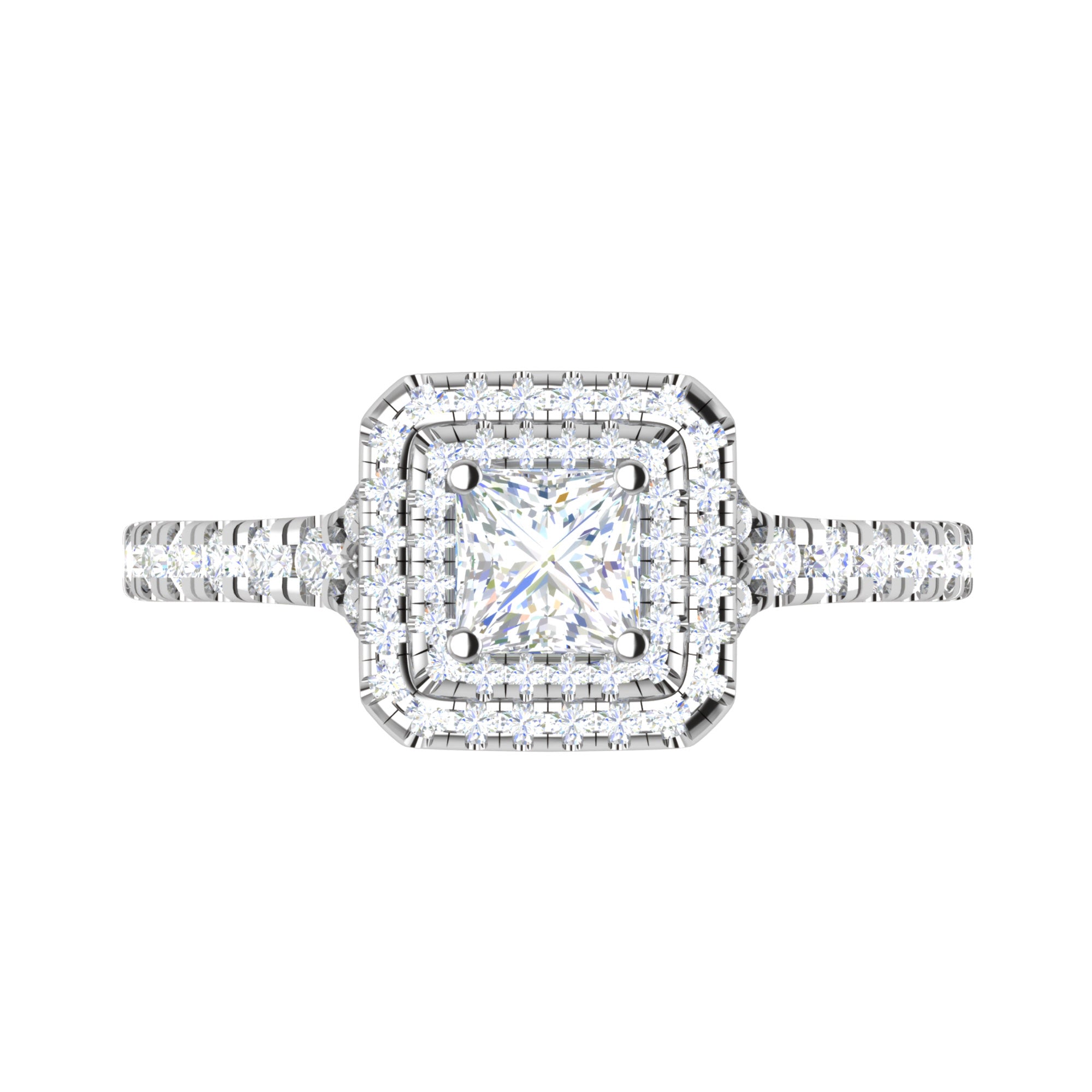 Princess Cut Halo Diamond Ring