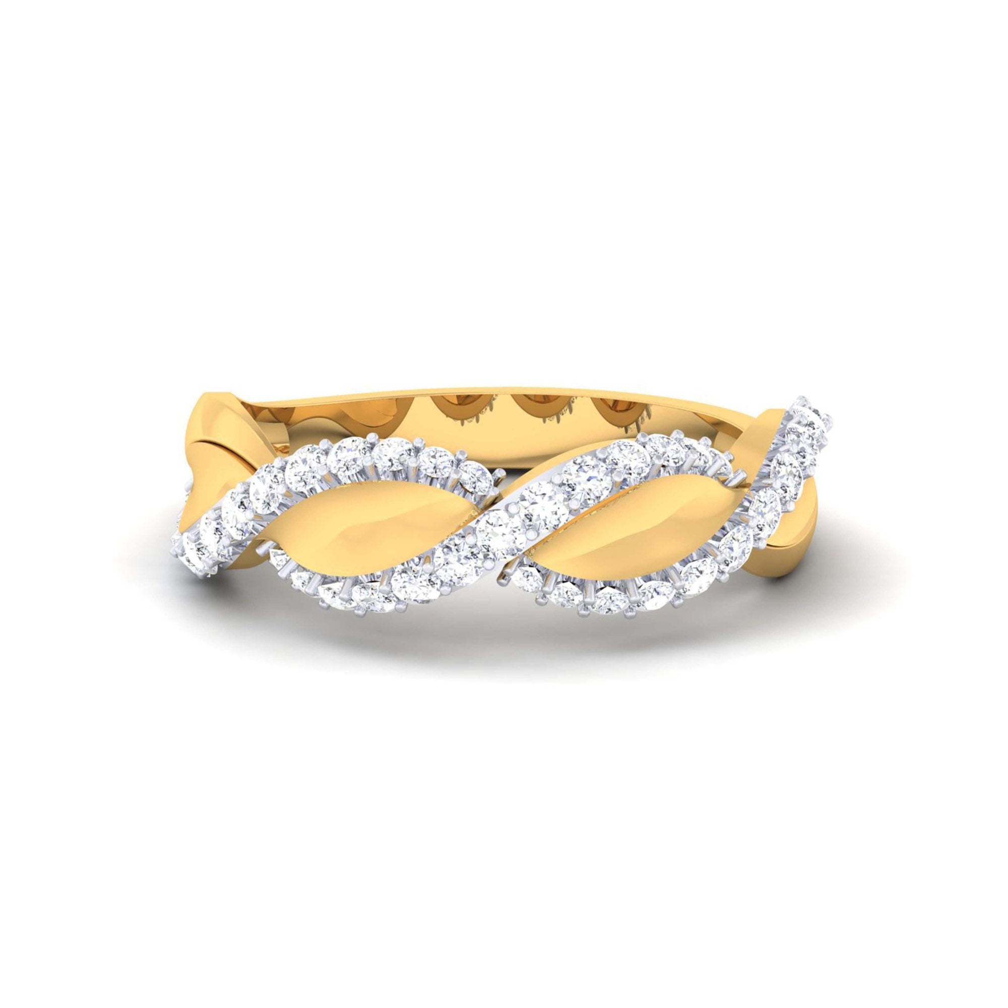 Crossover Diamond Silver Band