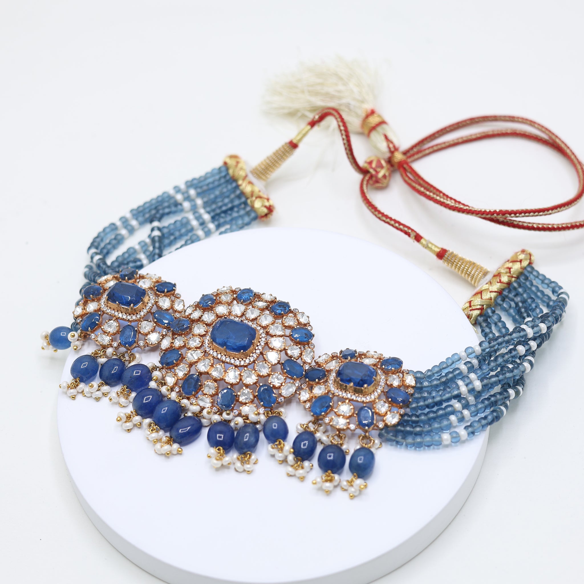 Royal Blue Sapphire Bridal Choker