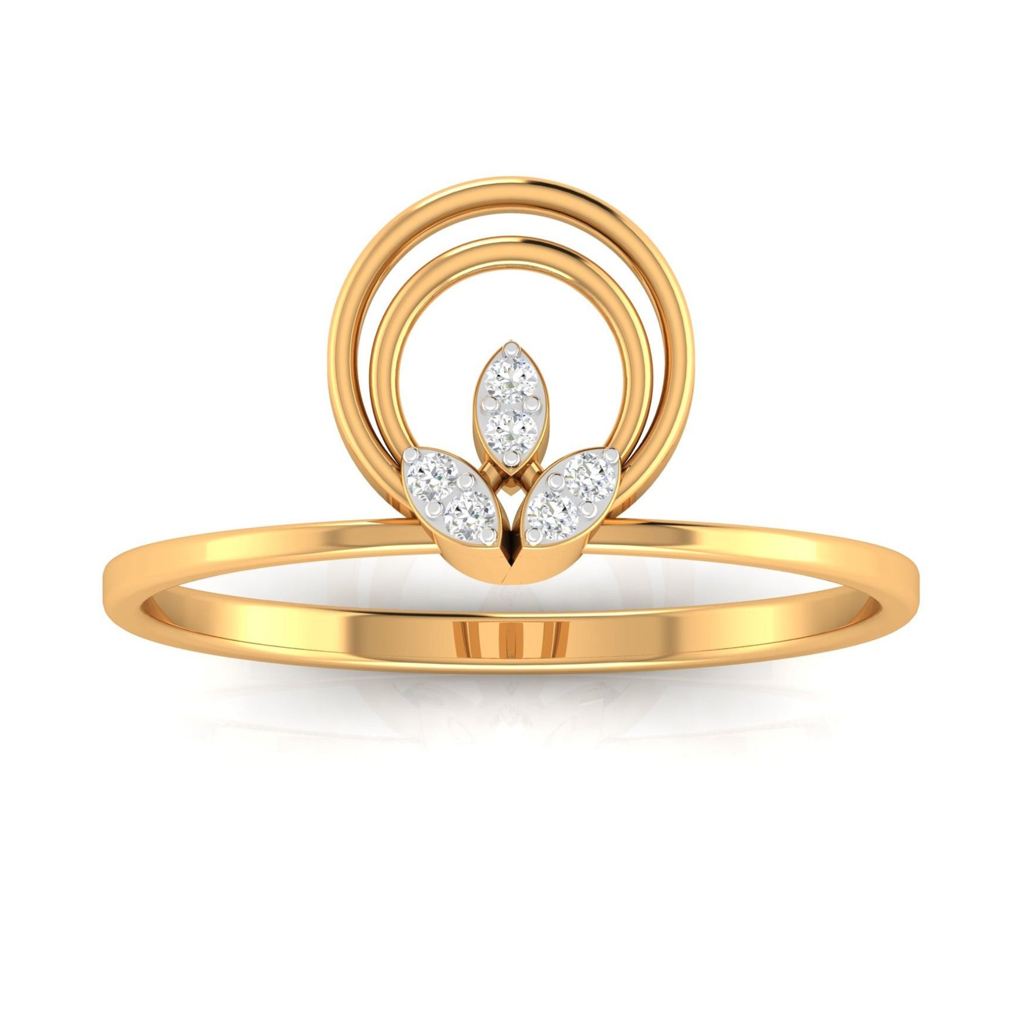 Elegant Circle Leaf Design Ring