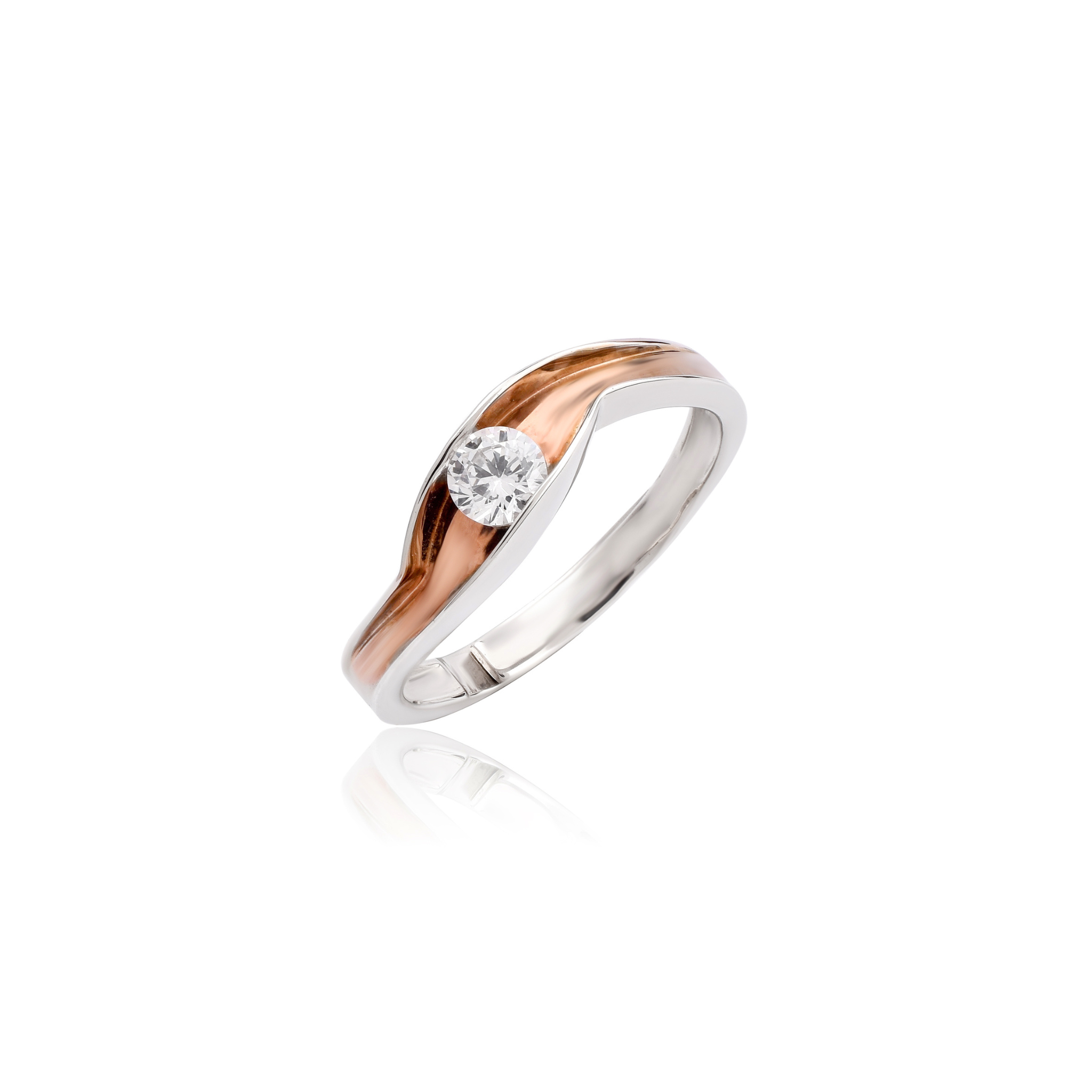 Adjustable Stylish Silver Rose & White Gold Two-Tone Band