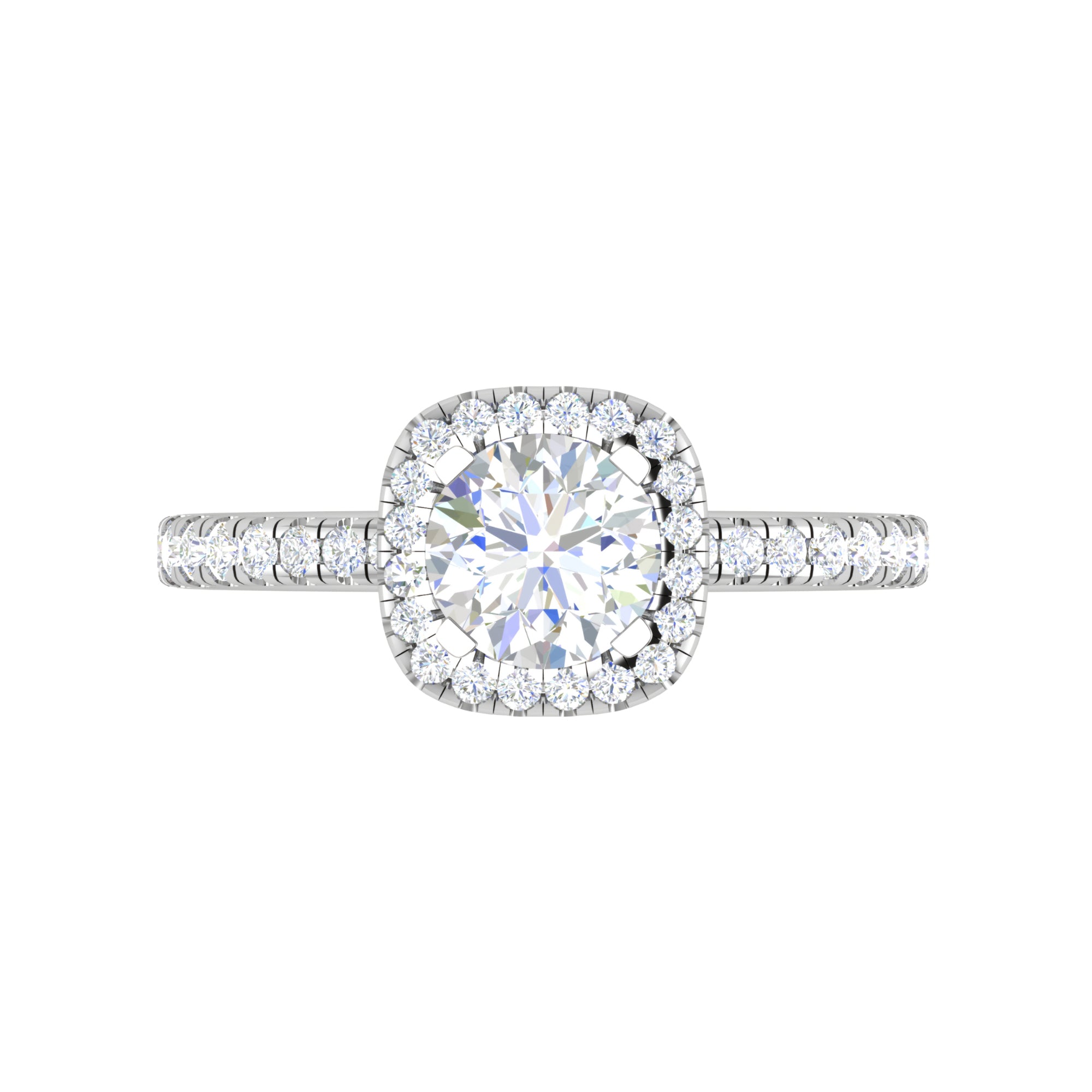 Classic Halo Solitaire Ring