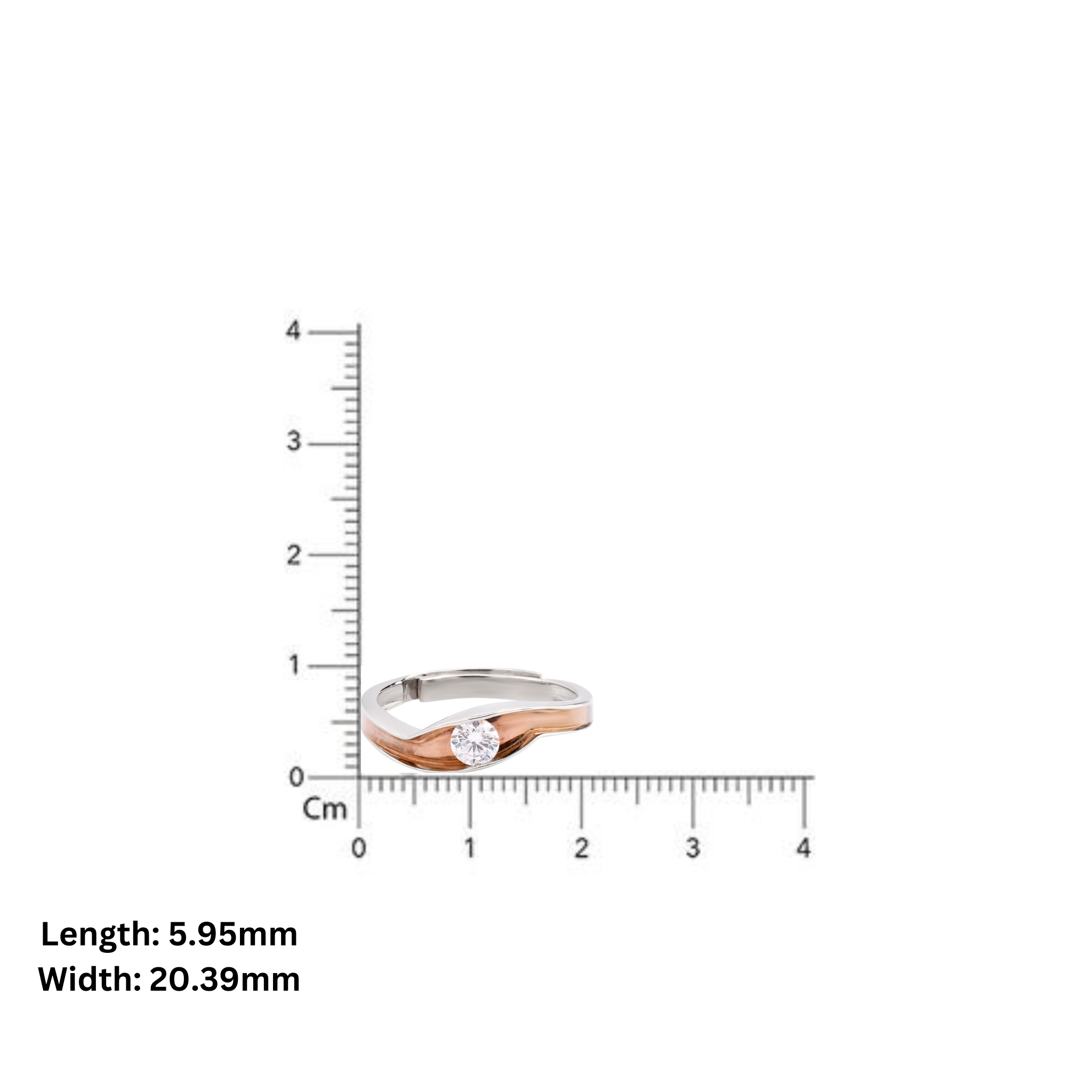 Adjustable Stylish Silver Rose & White Gold Two-Tone Band