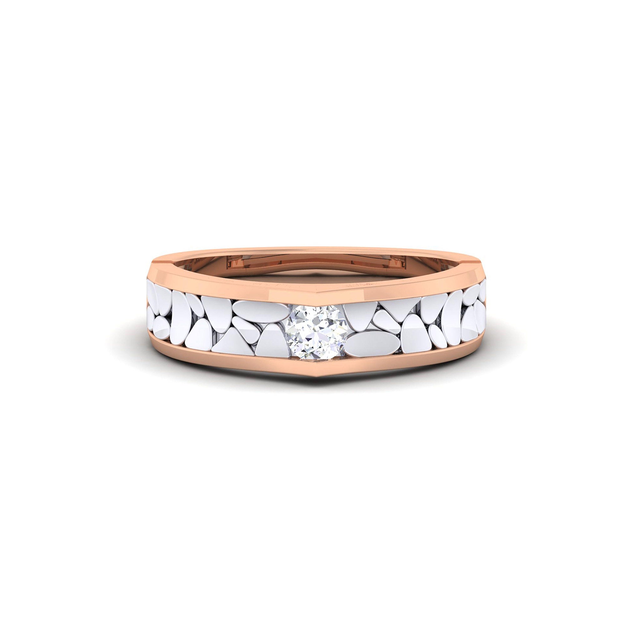 Adjustable Unique Silver Rose Gold Pebble Band