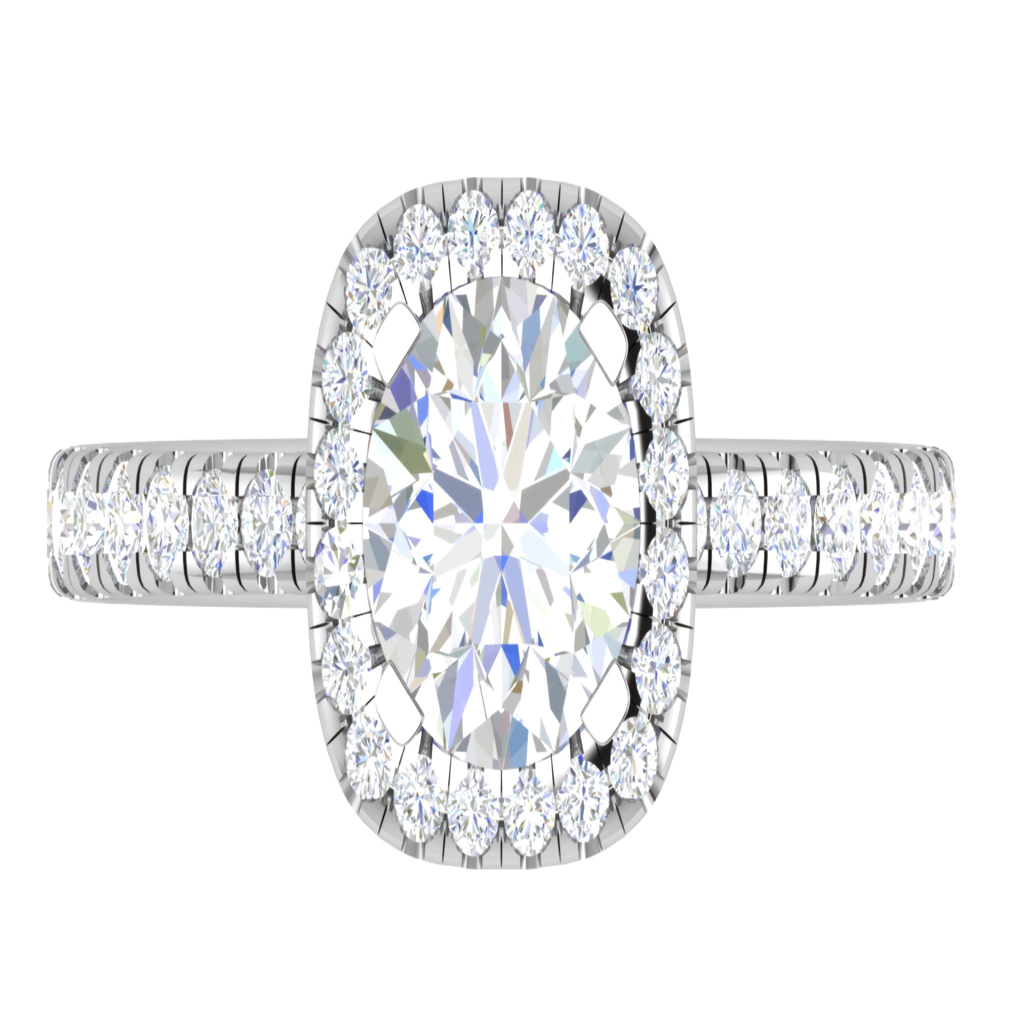 Solitaire White Gold Adjustable Silver Dazzling Ring For Women