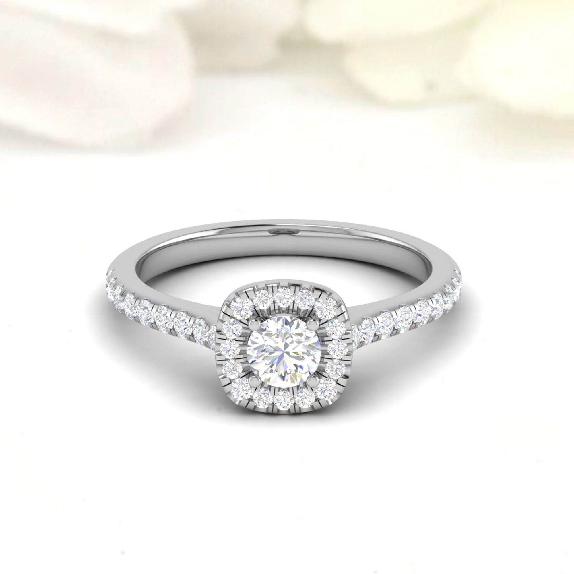 Solitaire Halo Ring for Women