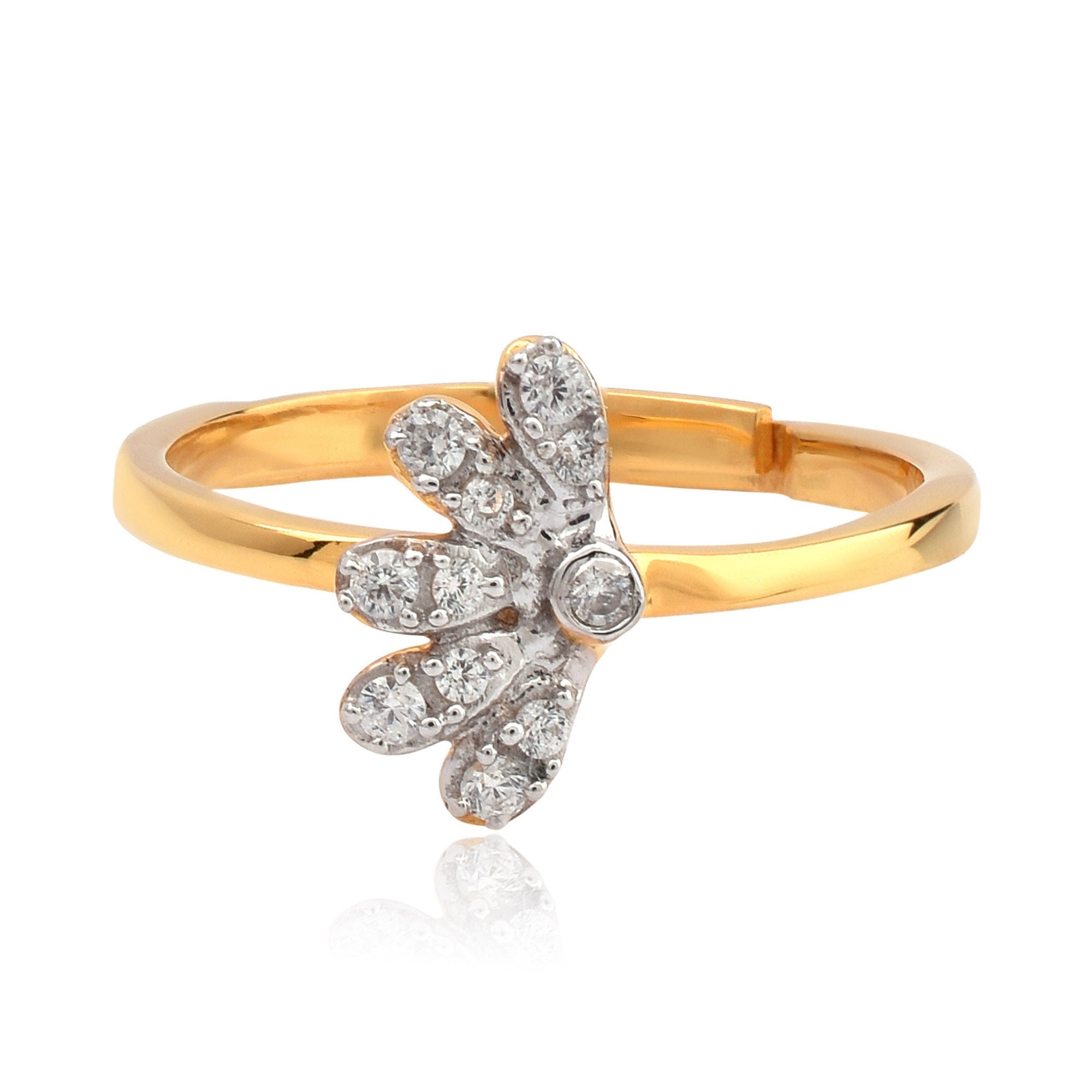 Sterling Silver Half Flower Ring