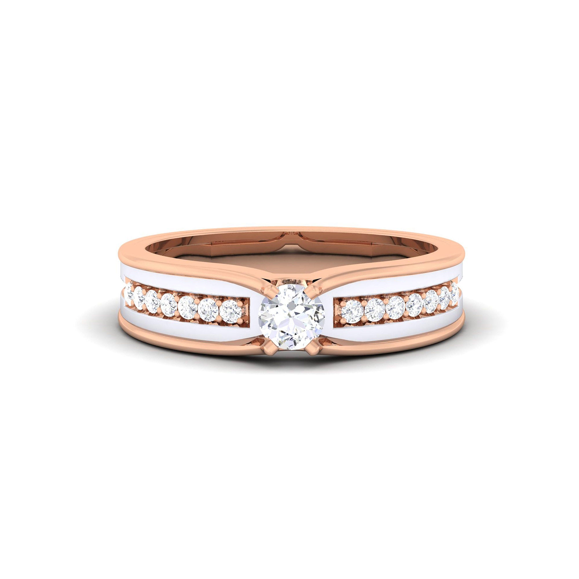 Adjustable Pave Silver Rose Gold Dual Tone Band