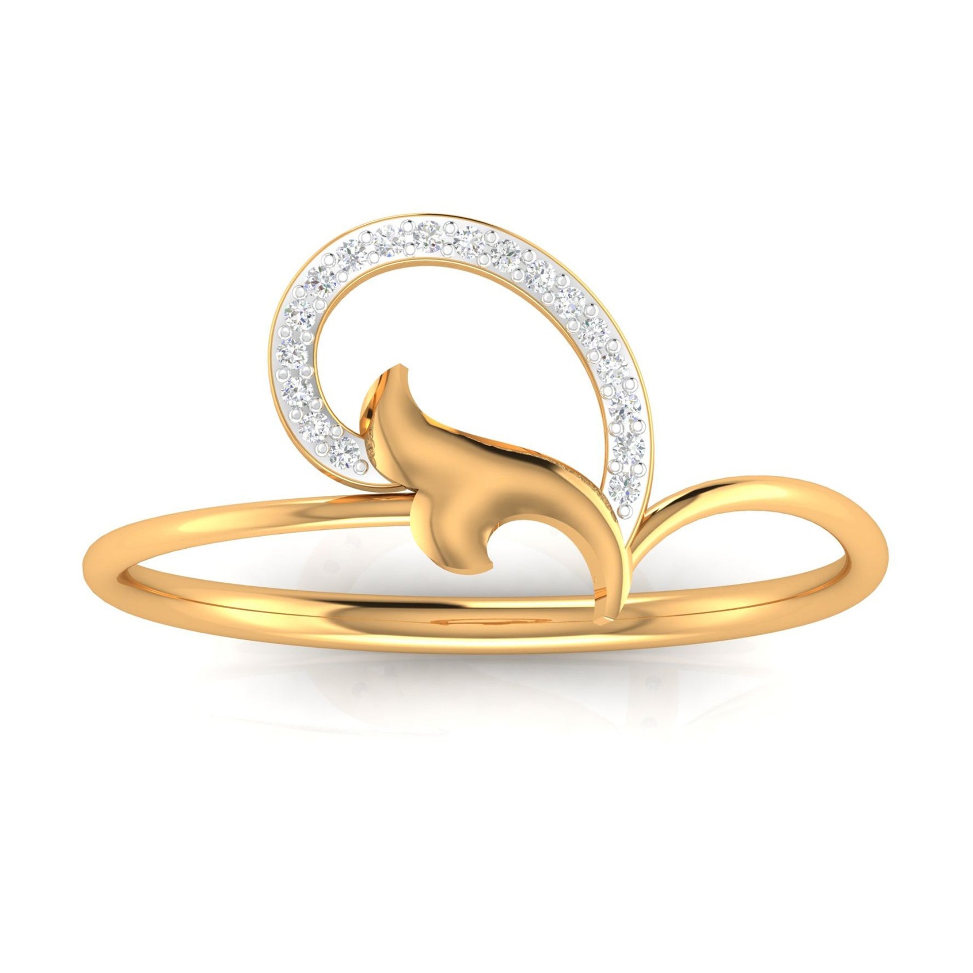 Gold Plated Diamond Loop Ring