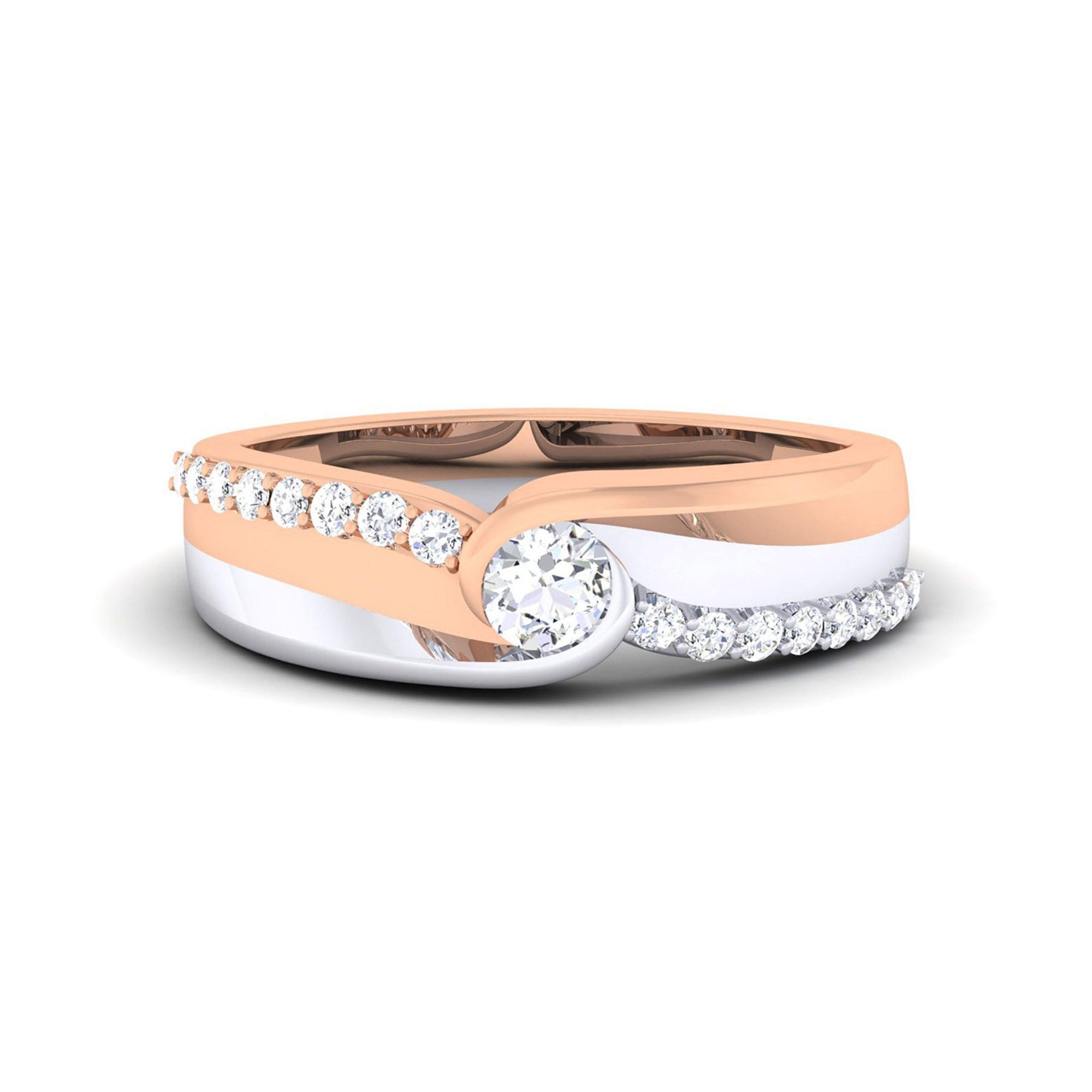 Dual Tone Criss Cross Pave Band