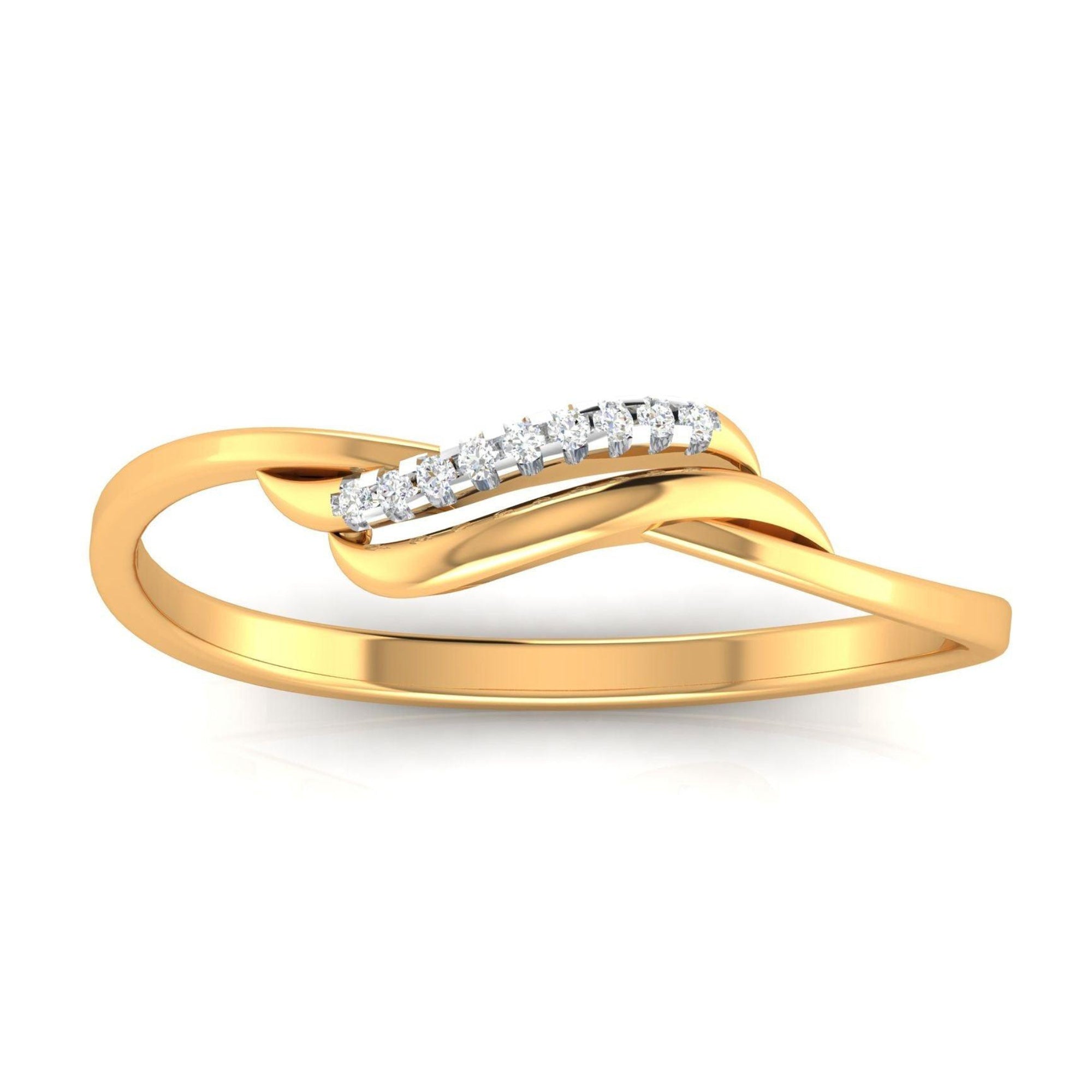 Gold Plated Wave Diamond Ring
