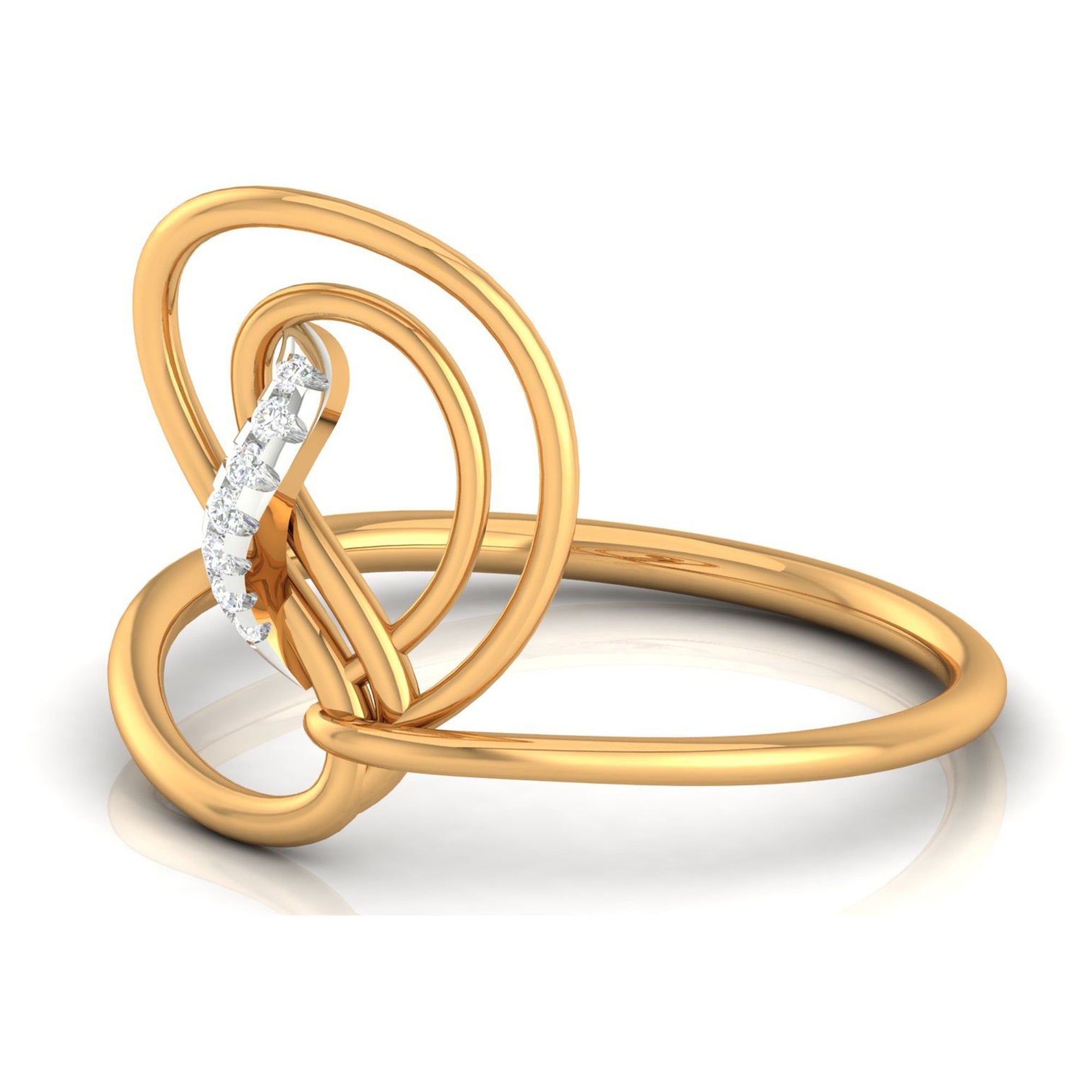 Stylish Swirl Diamond Ring