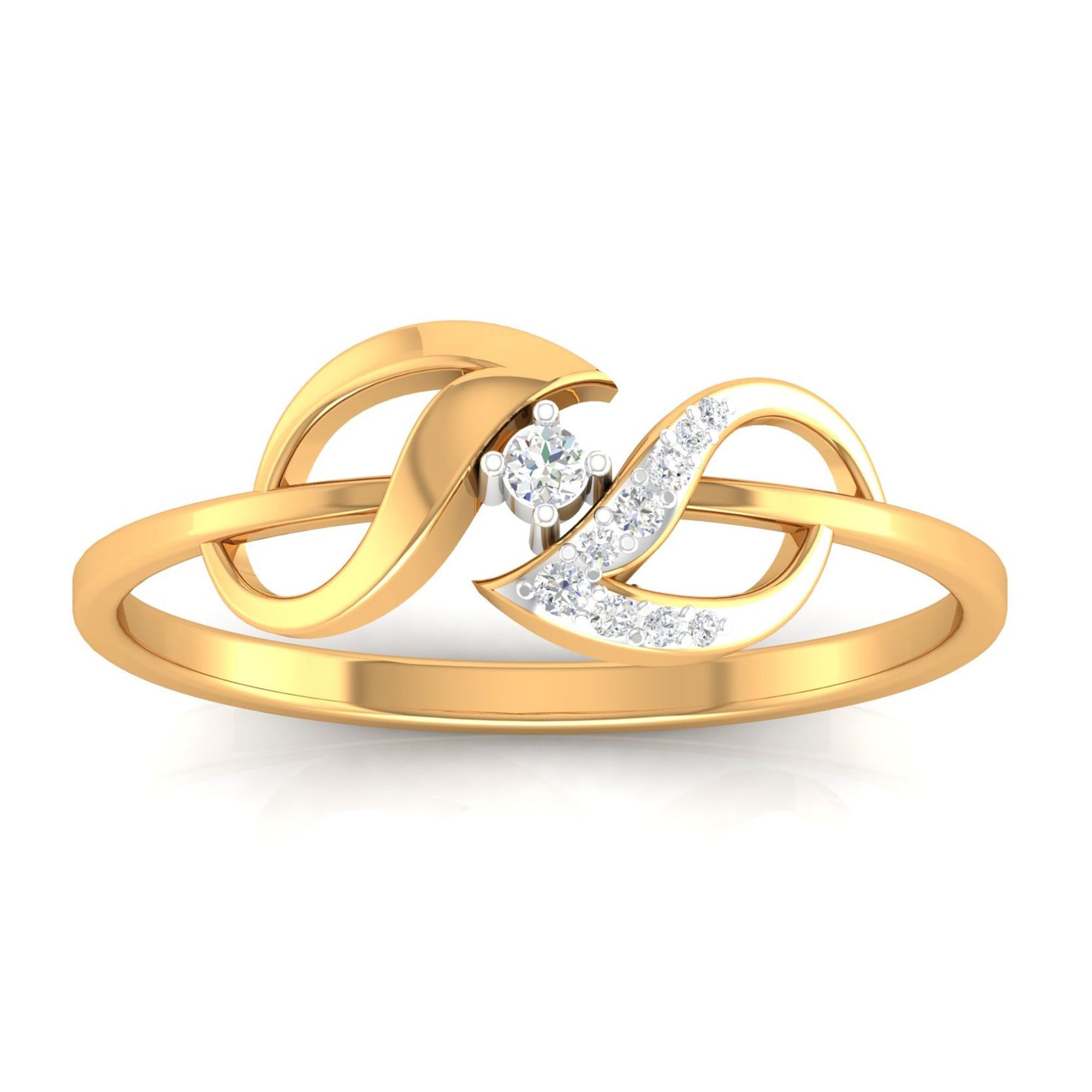 Wave Design Ring in Gold Plating