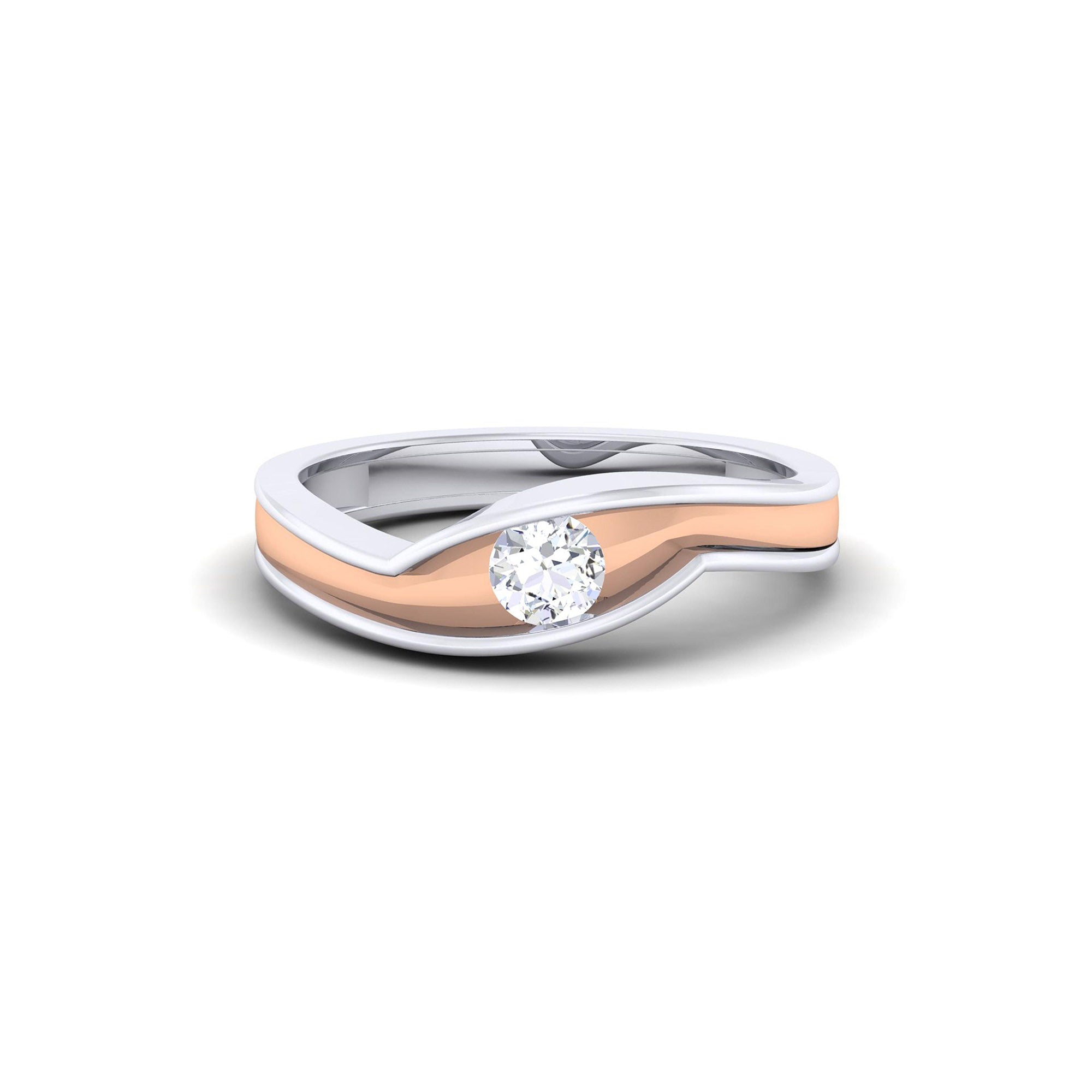 Adjustable Stylish Silver Rose & White Gold Two-Tone Band