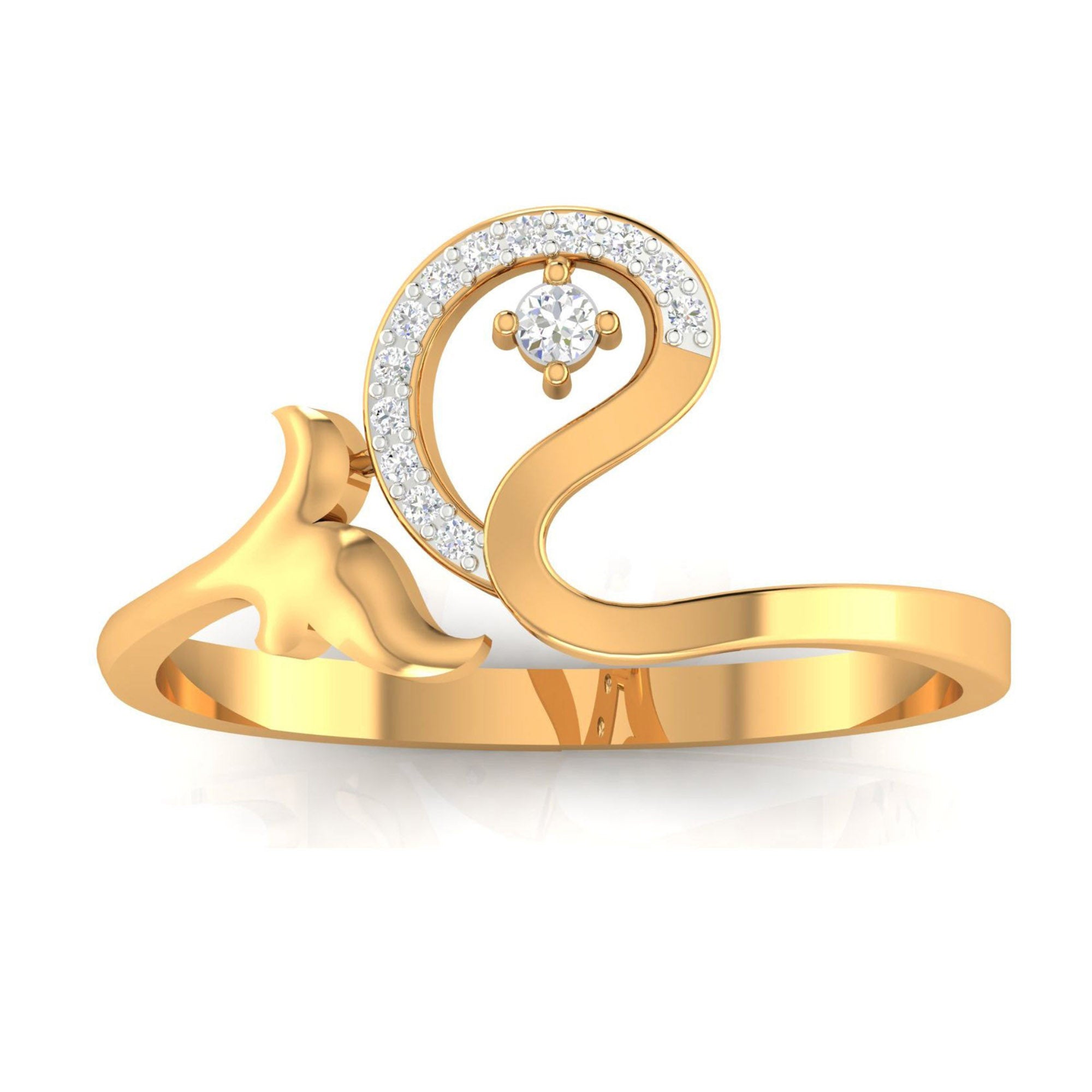 Shining Swirl Diamond Ring