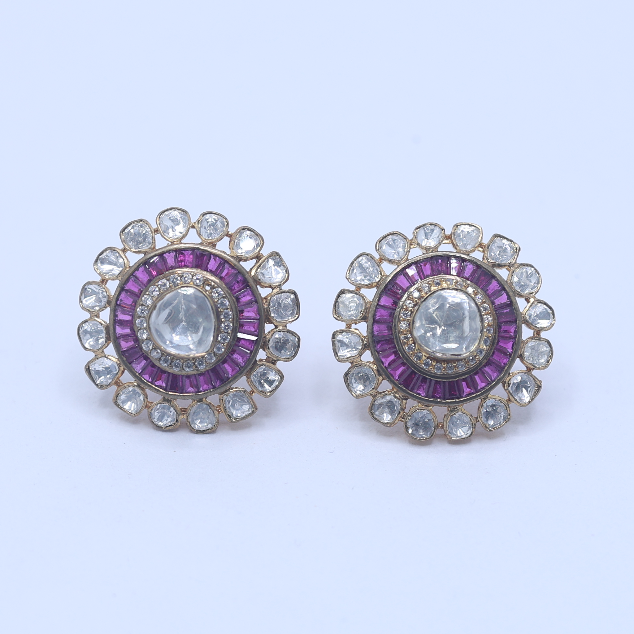 Rani Bhavashankari Polki Stud Earring