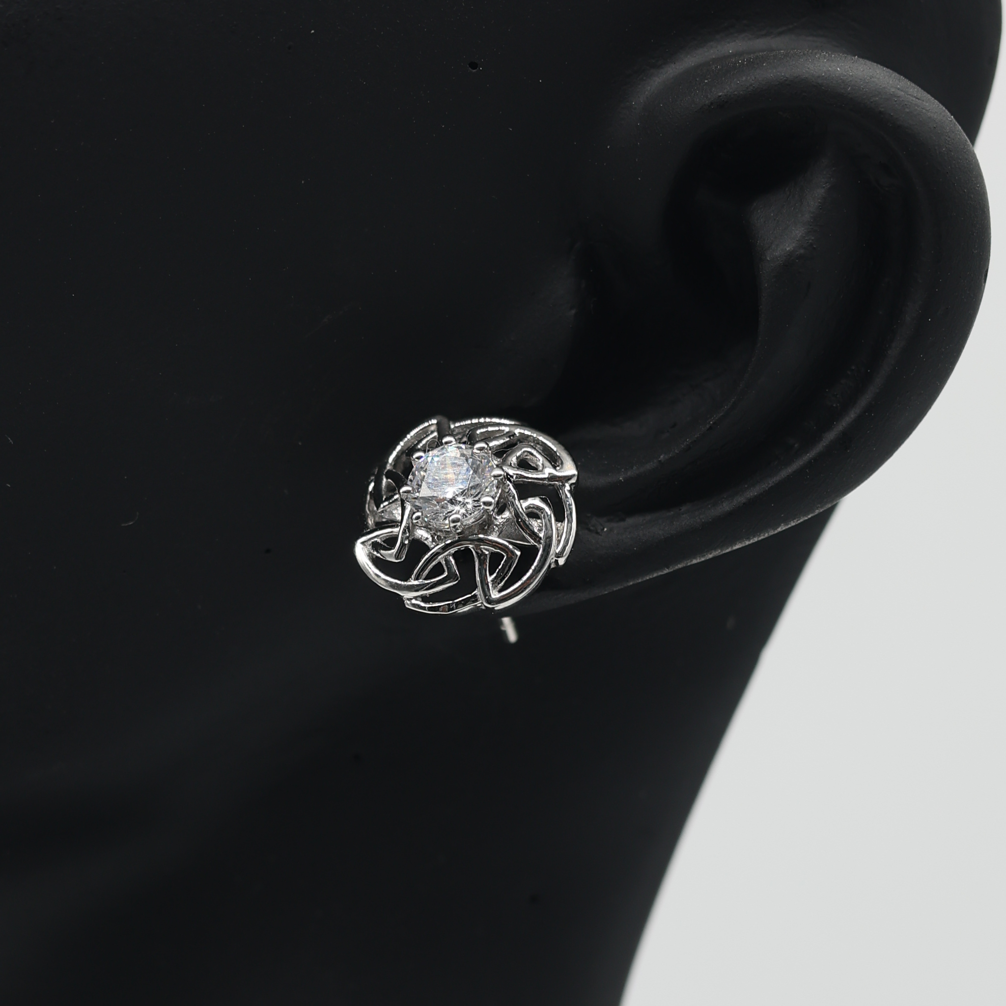 White Gold Adjustable Silver Blommer Stud Earring For Woman