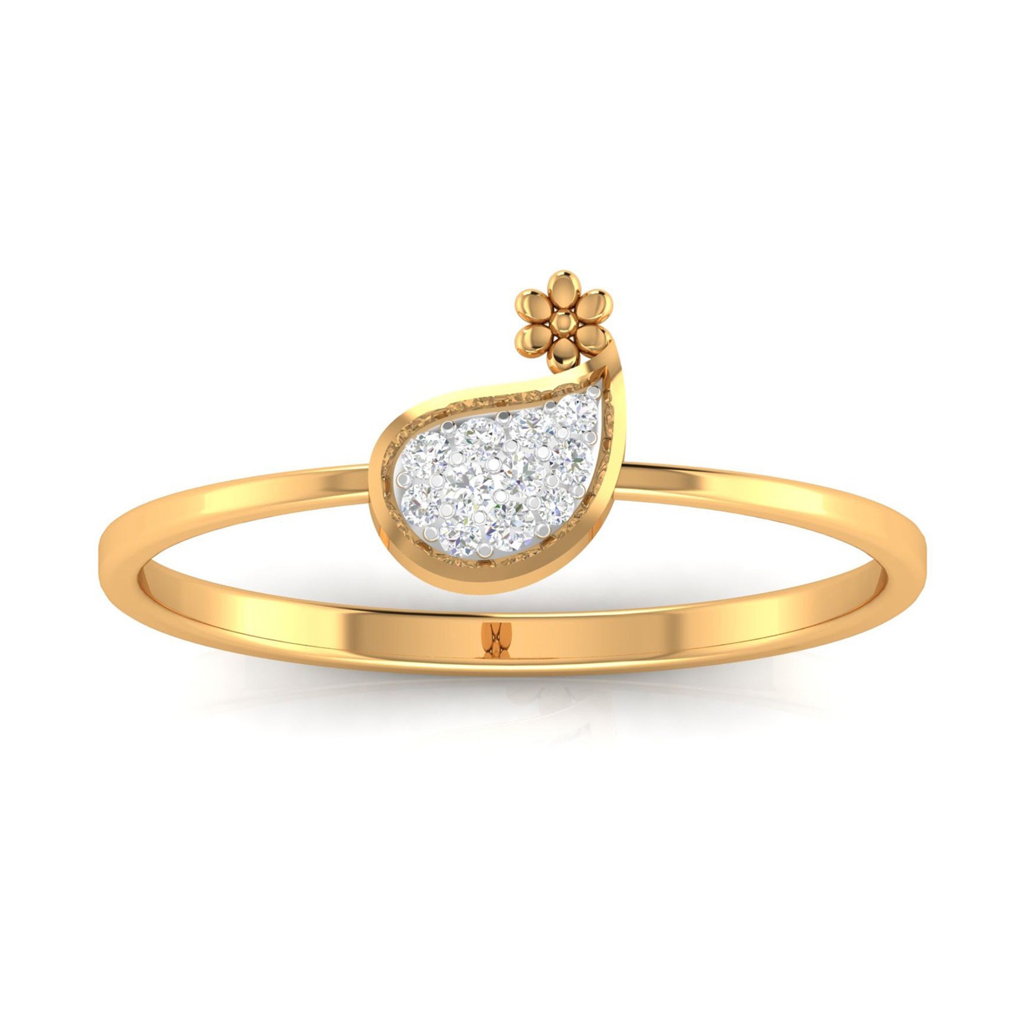 Floral Leaf Diamond Ring