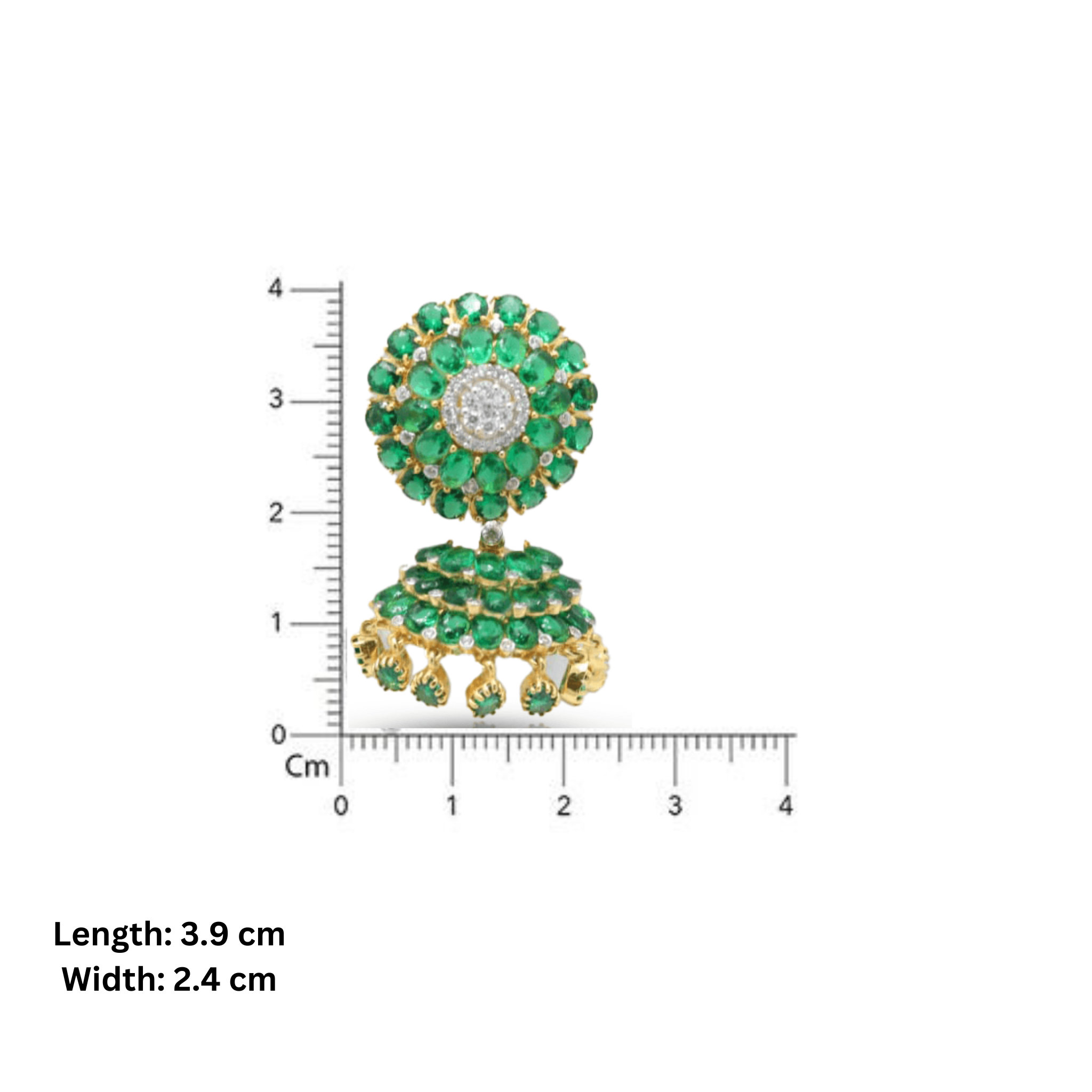 Queen Didda Emerald Jhumka Earrings
