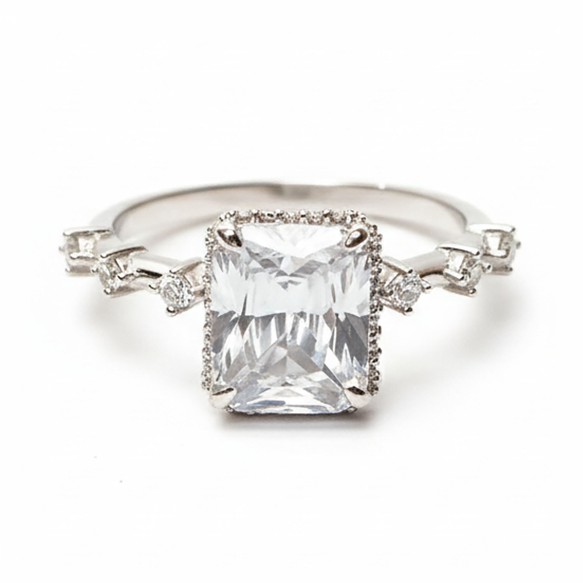 Radiant Cut Sparkle Ring